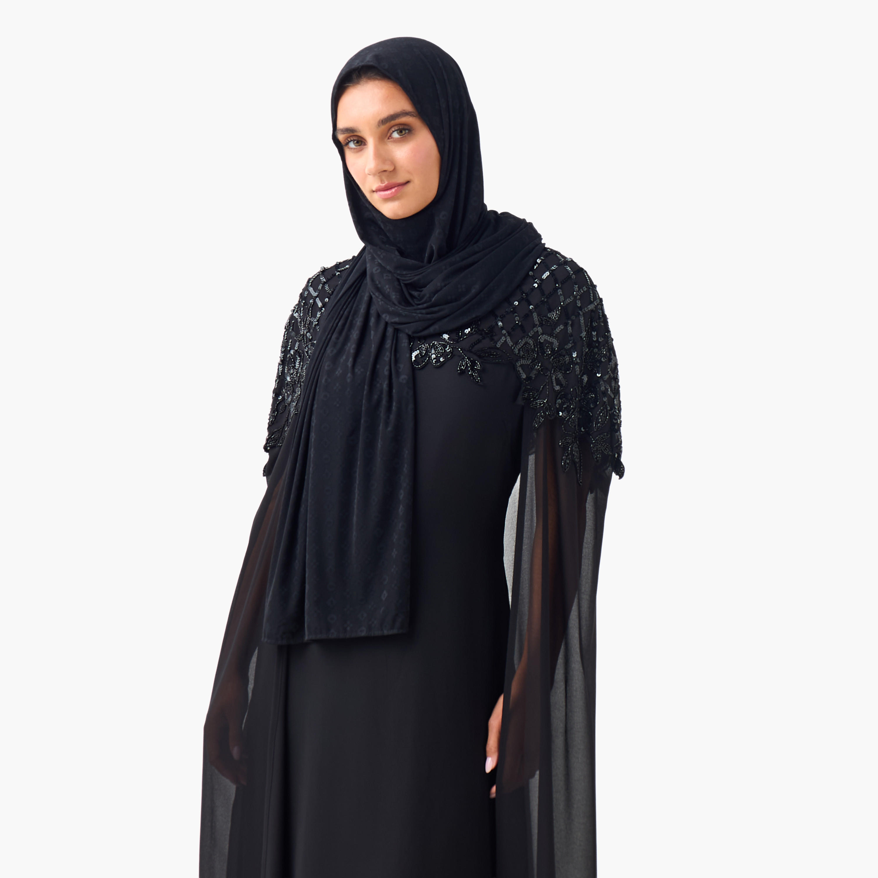 Hijab Jacquard Cream-women-winterwear-scarves-image-3