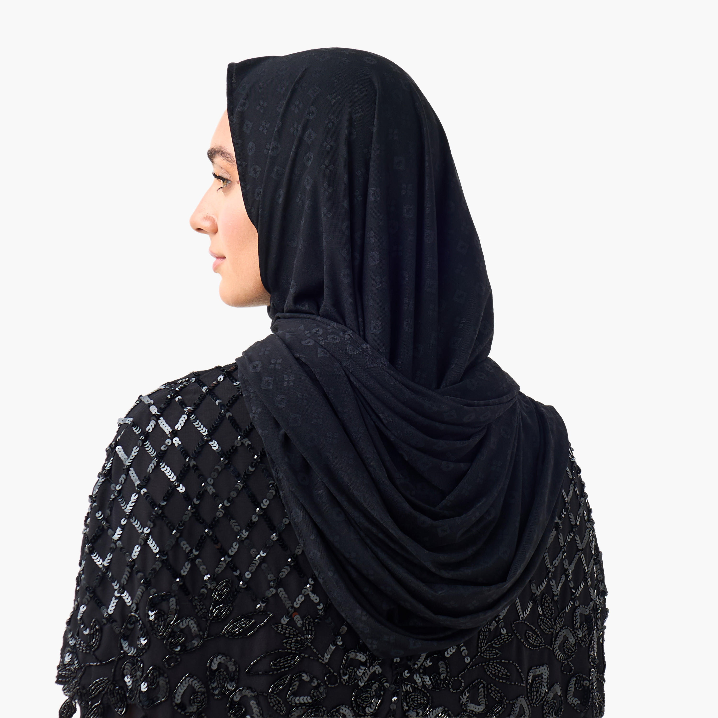 Hijab Jacquard Cream-women-winterwear-scarves-image-4