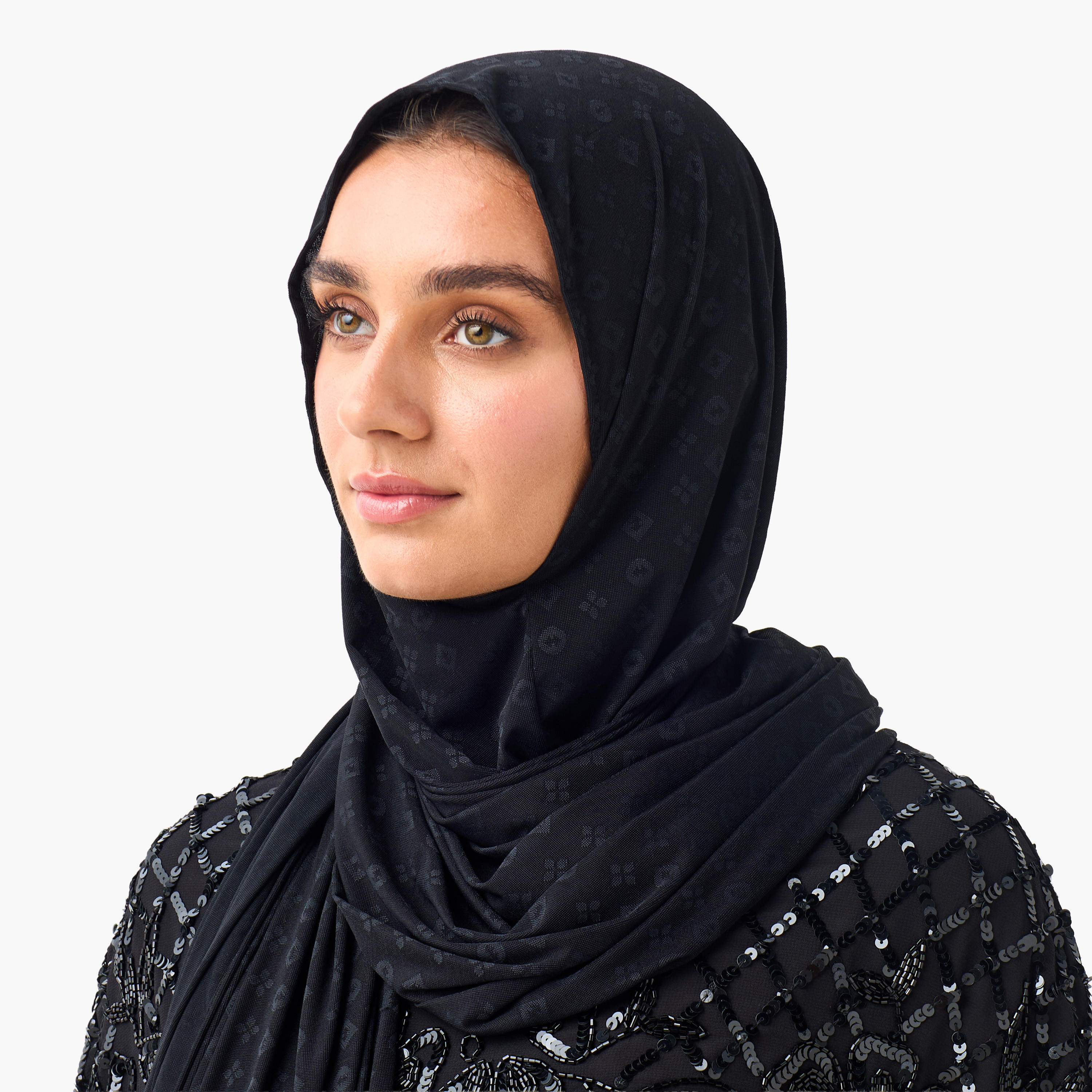 Hijab Jacquard Cream-women-winterwear-scarves-image-5