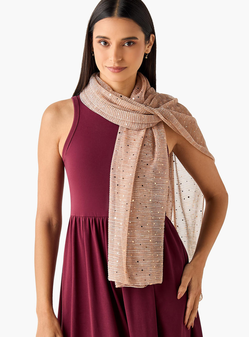 Scarf with Sequin Embellishment-women-winterwear-scarves-image-2