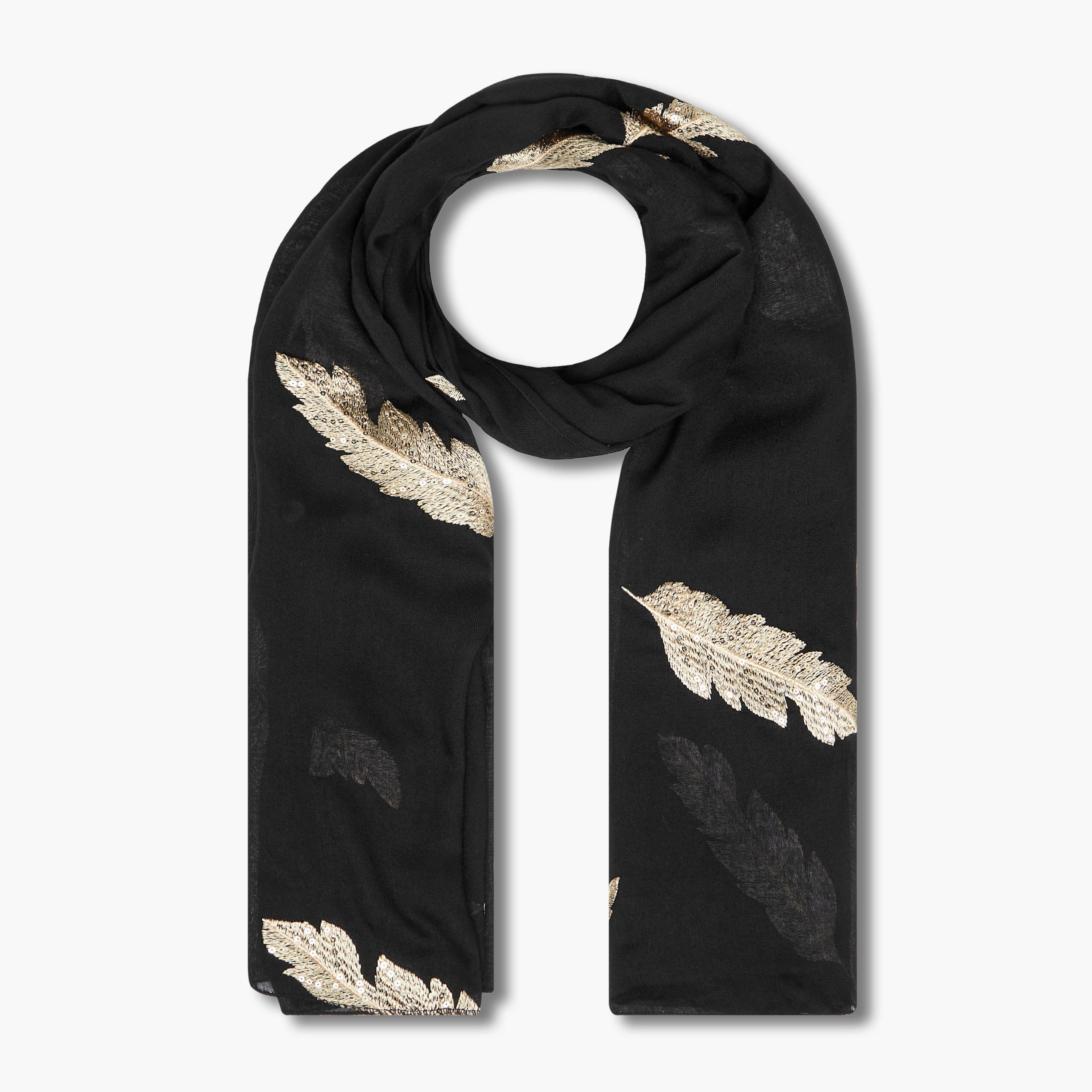 وشاح بتطريز ريش-women-winterwear-scarves-image-5