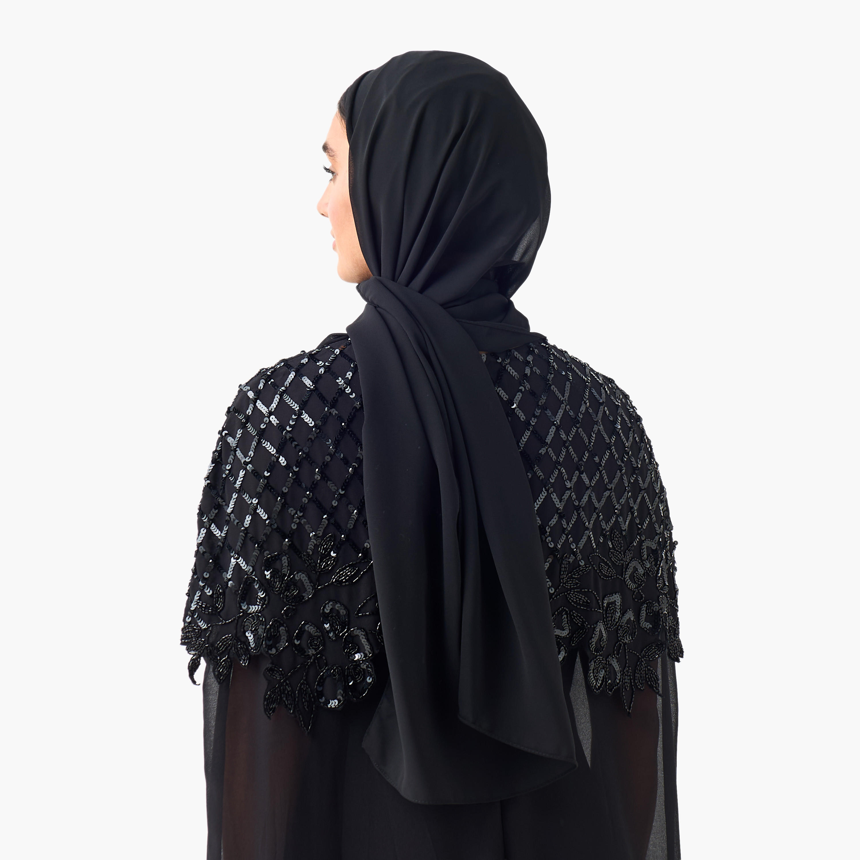 Hijab Textured Black-women-winterwear-scarves-image-4