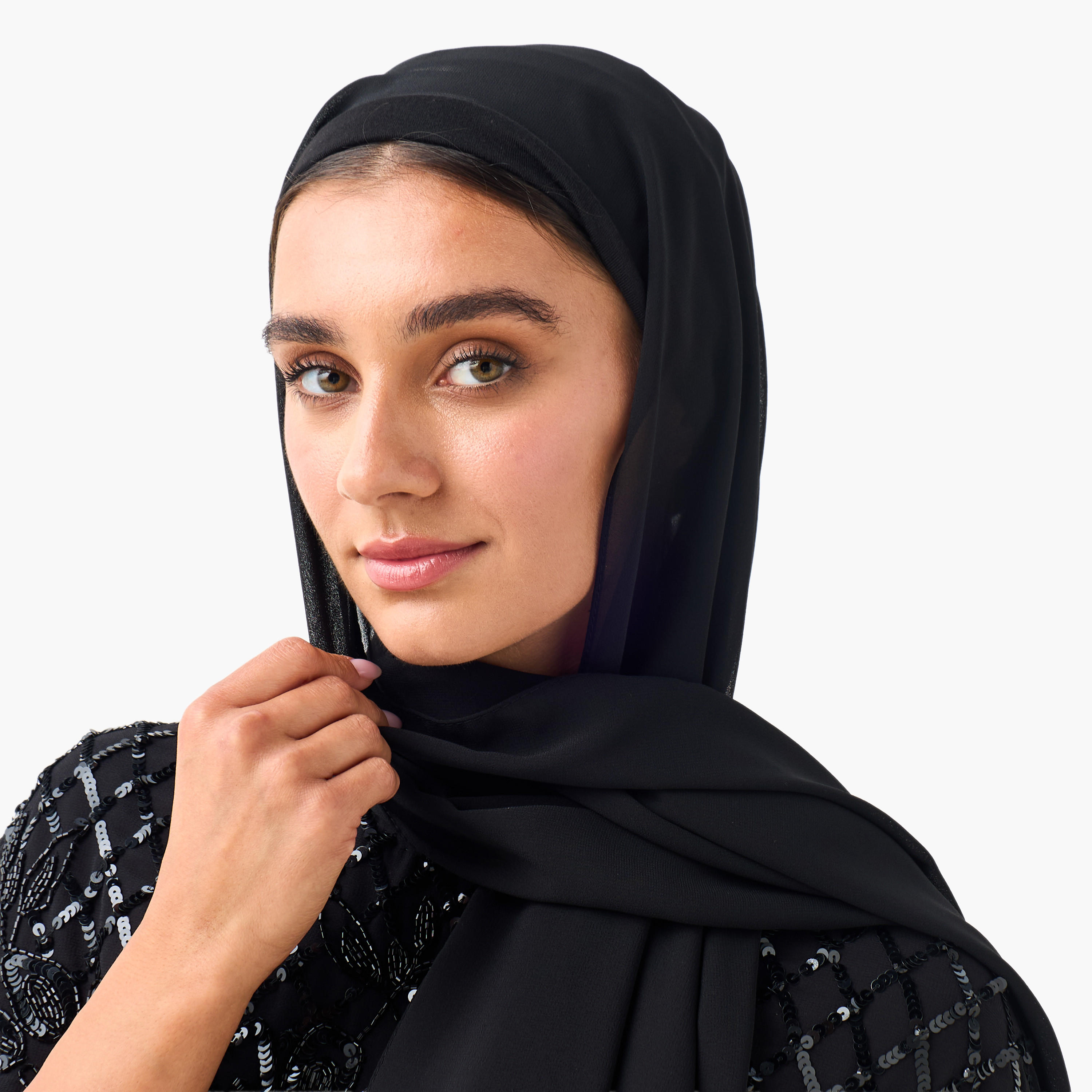 Hijab Textured Black-women-winterwear-scarves-image-5