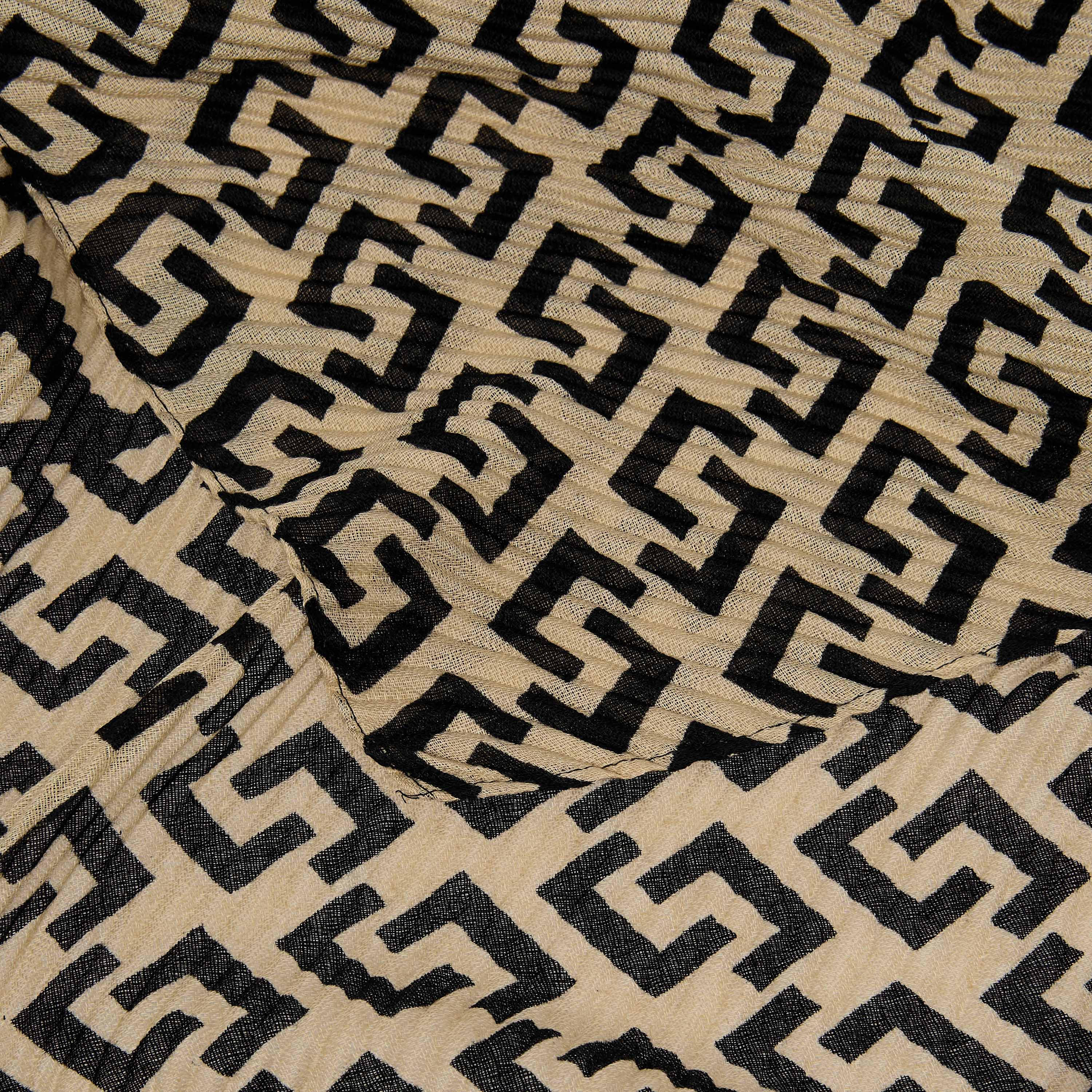 Pleated Scarf Monogram Print-women-winterwear-scarves-image-5