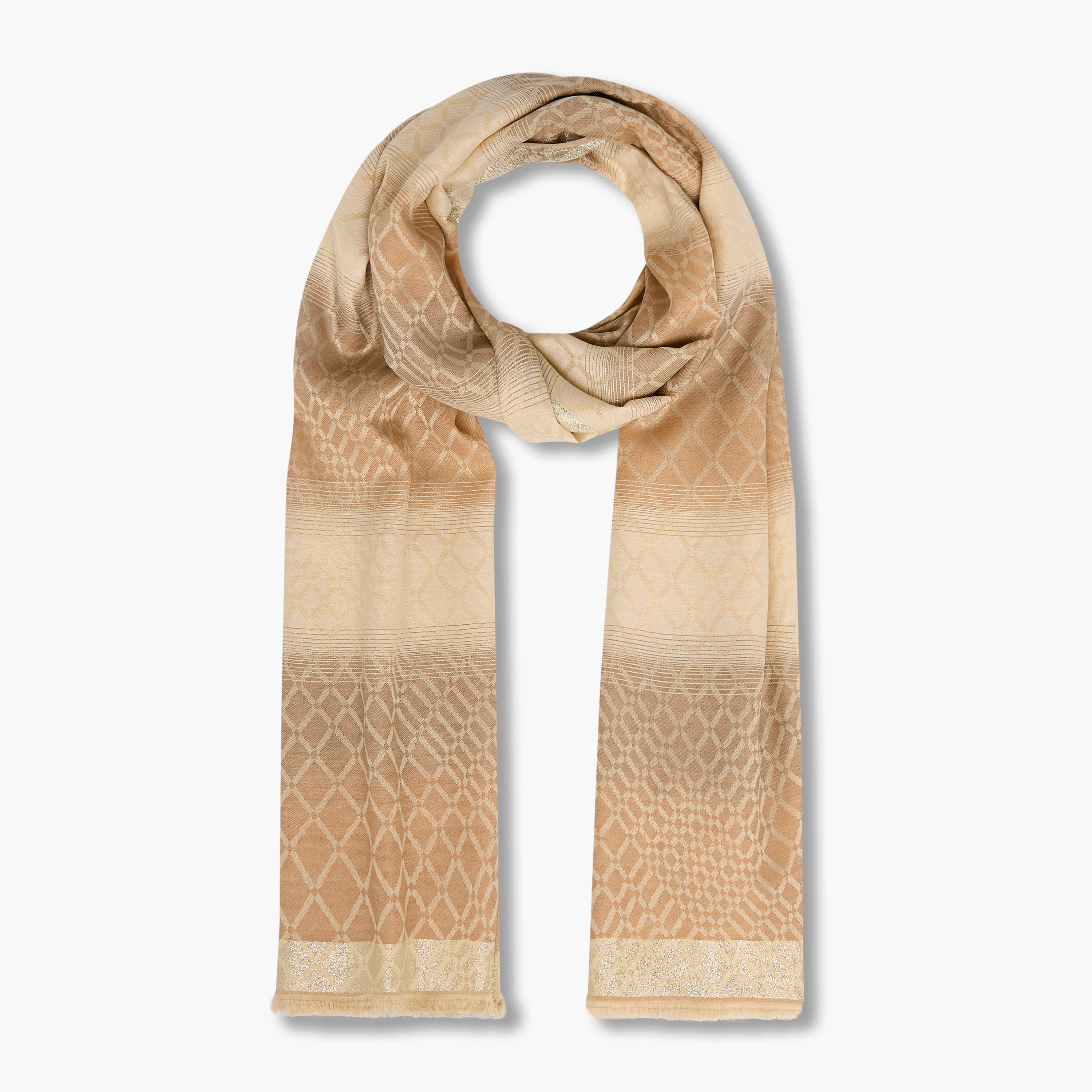 Ombre Scarf with Geometric Print-women-winterwear-scarves-image-1