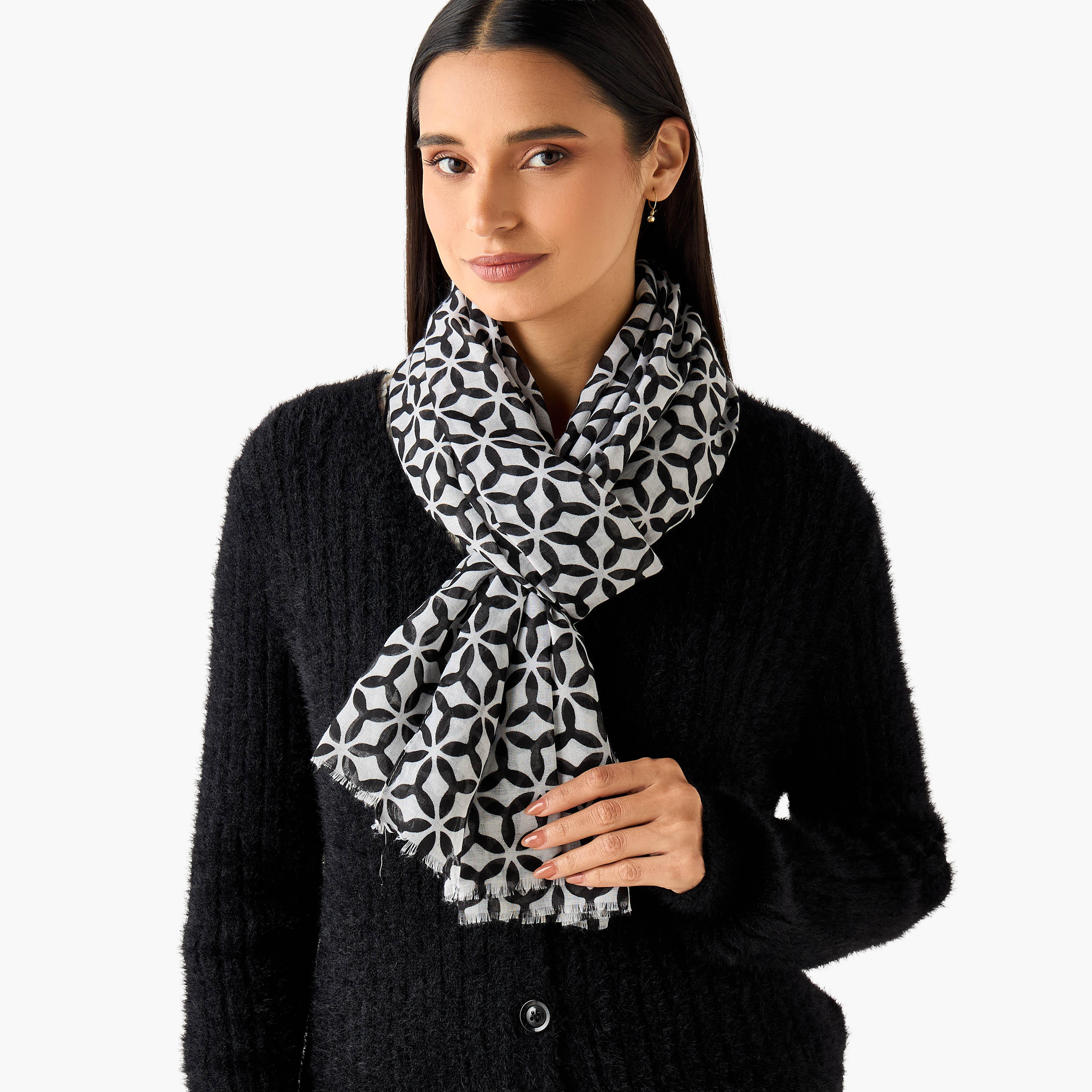 Scarf with Geometric Print-women-winterwear-scarves-image-2