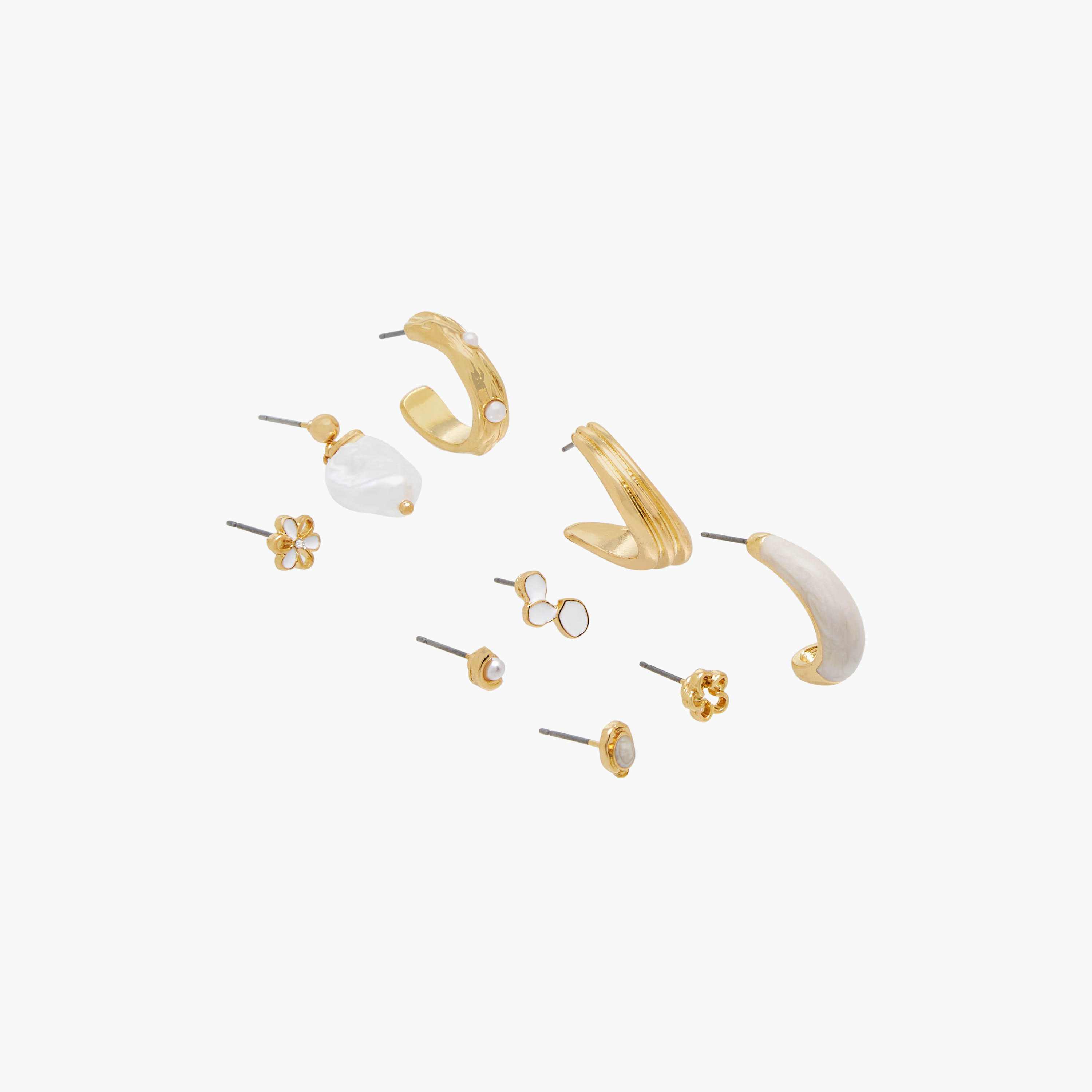 حلقان ذهبية متنوعة بمشبك إغلاق خلفي - 9 أزواج-women-watchesandjewellery-jewellery-earrings-image-3