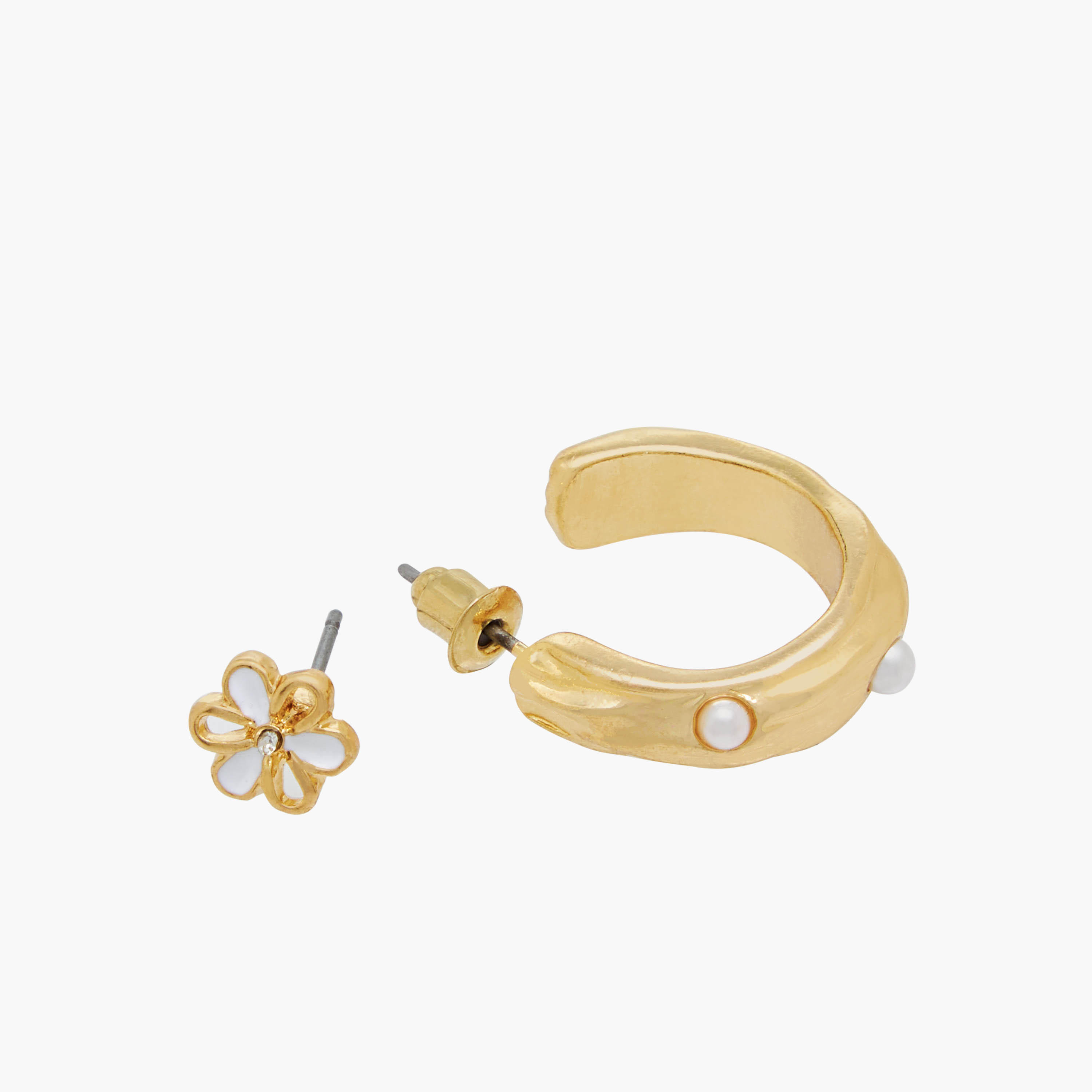 حلقان ذهبية متنوعة بمشبك إغلاق خلفي - 9 أزواج-women-watchesandjewellery-jewellery-earrings-image-1