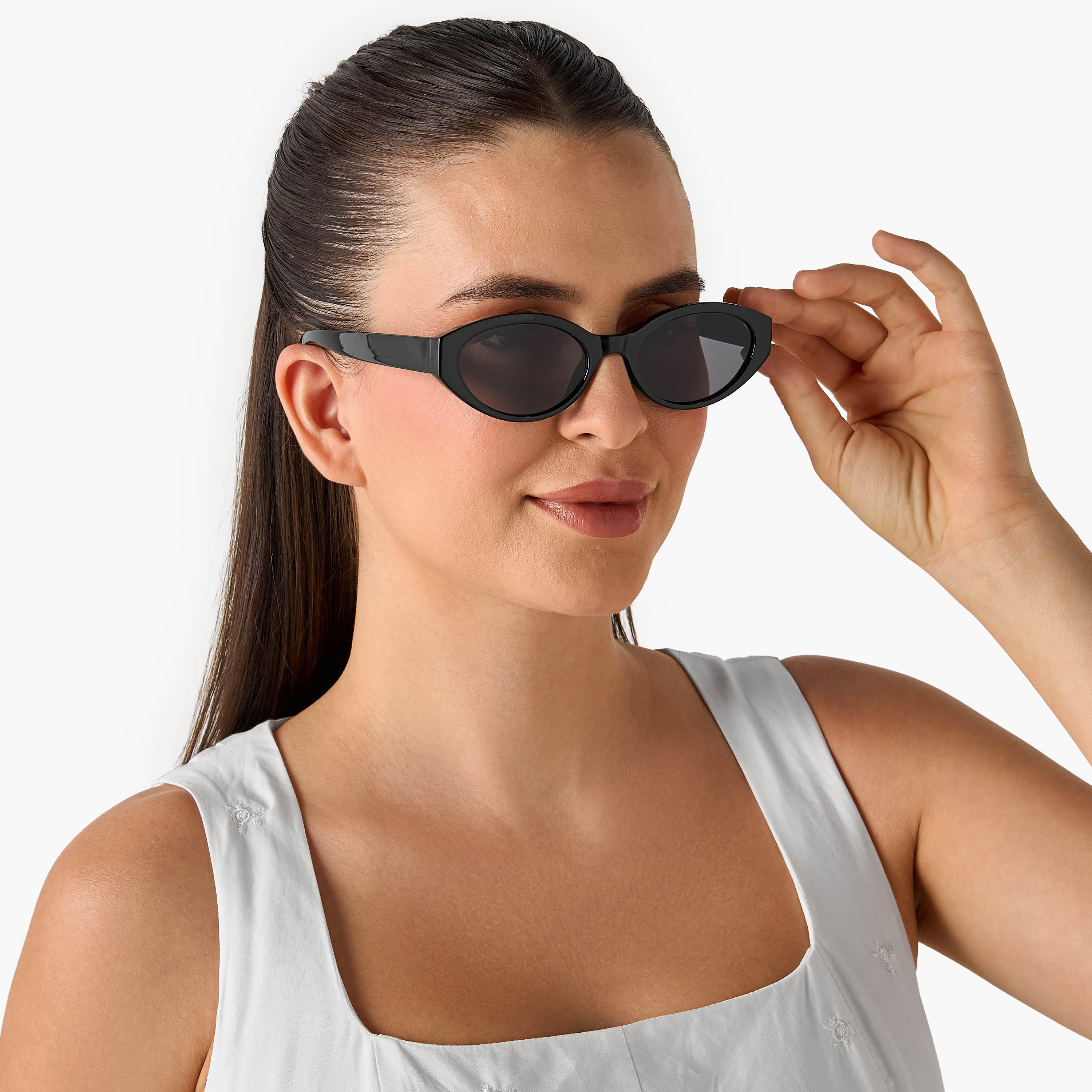 نظارة شمسية بيضاوية بعدسات سوداء وحماية من أشعة الشمس فوق البنفسجية-women-sunglasses-image-5
