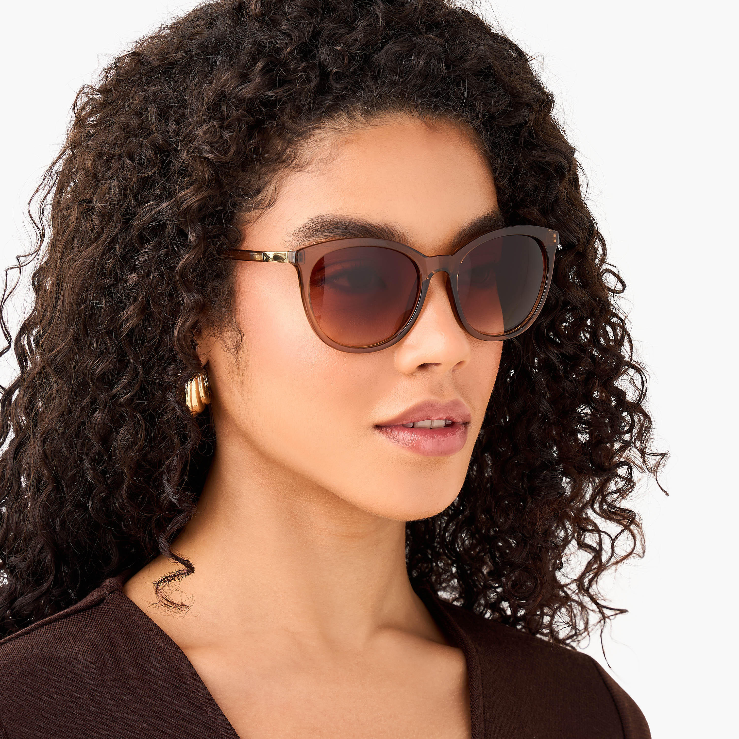 Sunglasses Cateye UV Protection Brown Lens-women-sunglasses-image-2