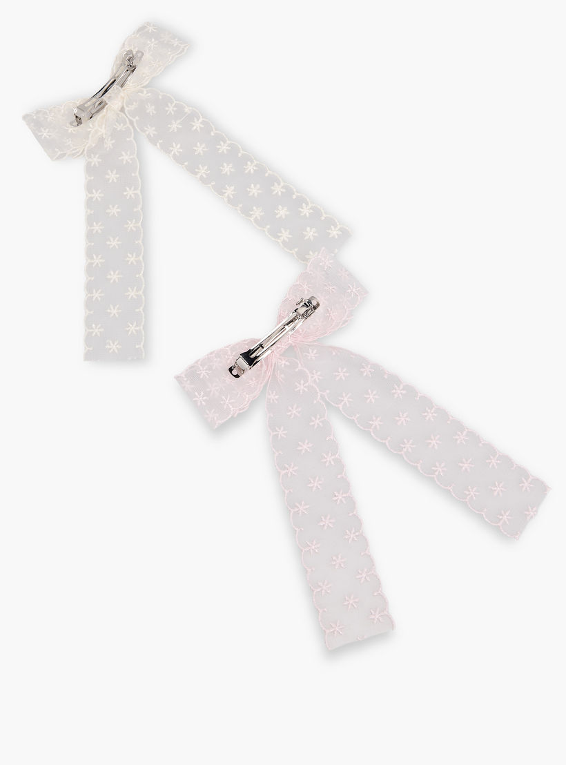 طقم مشابك شعر بفيونكة وتفاصيل دانتيل – قطعتين-women-hairaccessories-clips-image-4