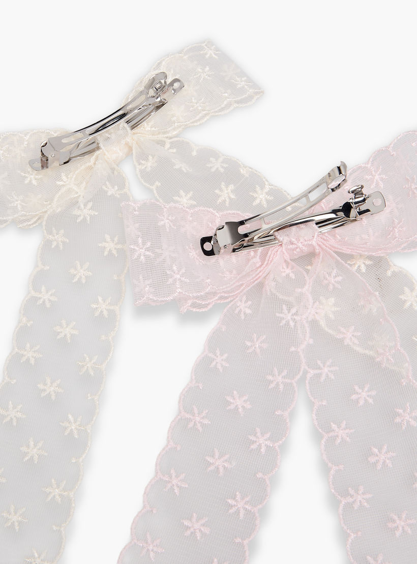 طقم مشابك شعر بفيونكة وتفاصيل دانتيل – قطعتين-women-hairaccessories-clips-image-5