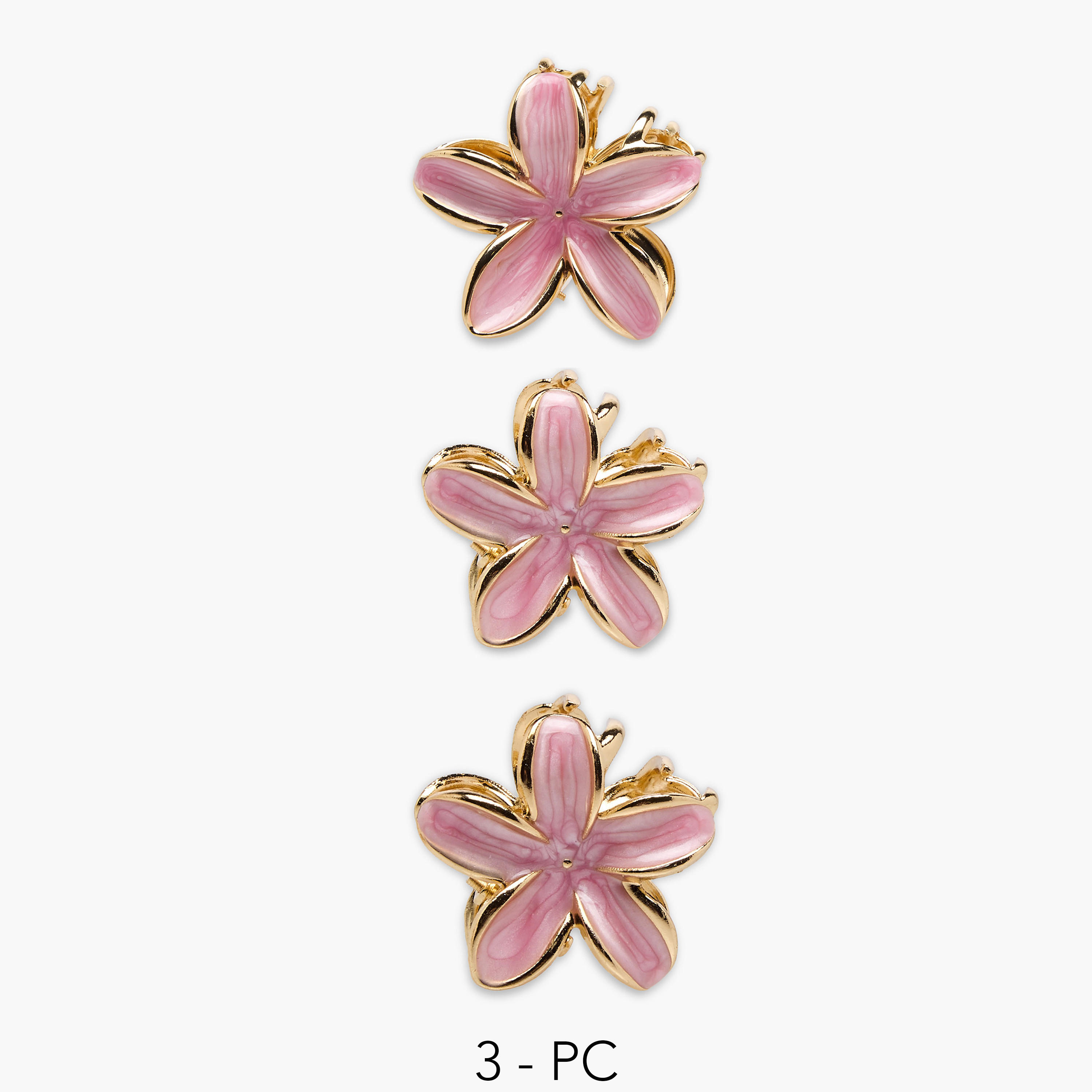 Pack of 3 Floral Hair Clamps with Enamel Design-women-hairaccessories-clamps-image-1