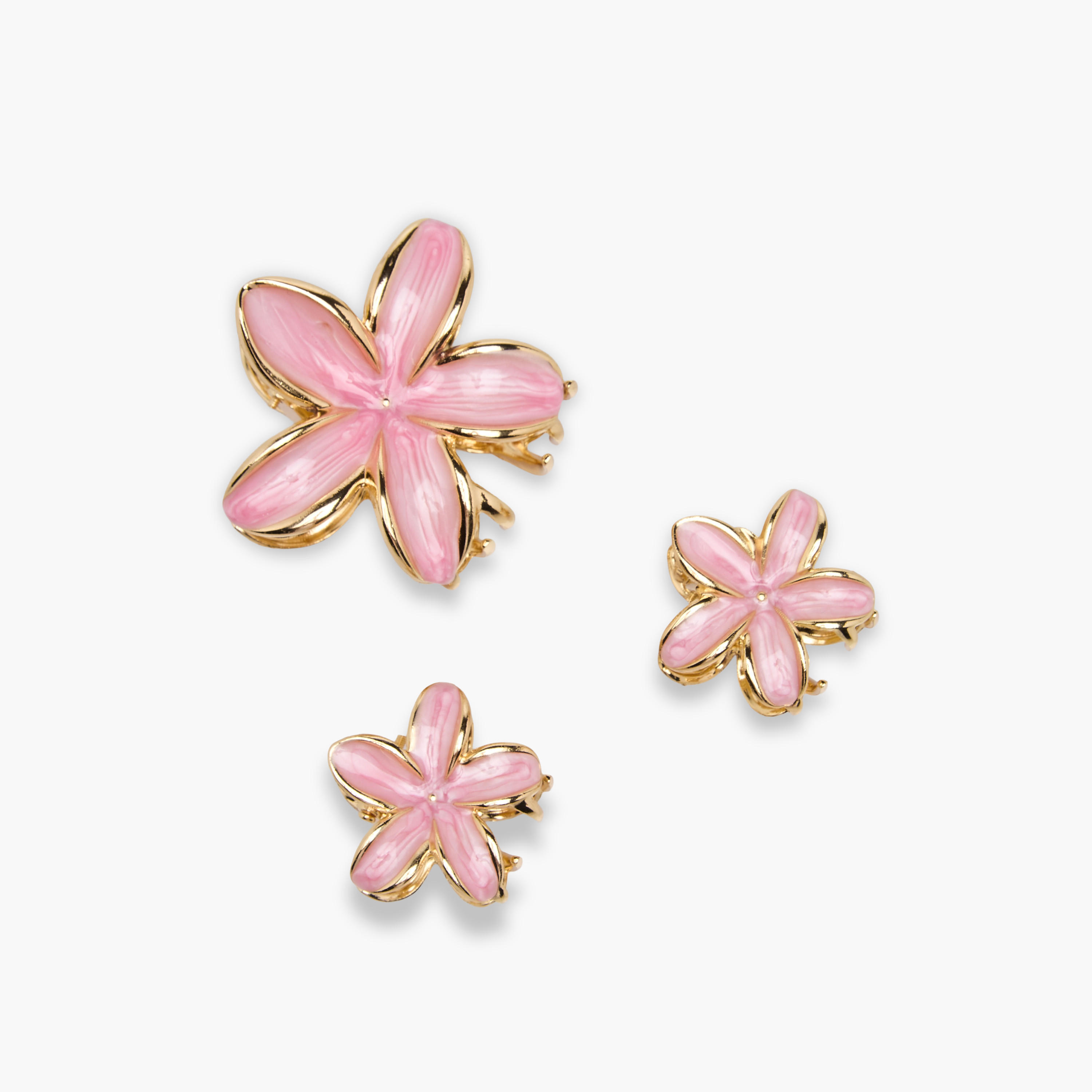 Pack of 3 Floral Hair Clamps with Enamel Design-women-hairaccessories-clamps-image-6