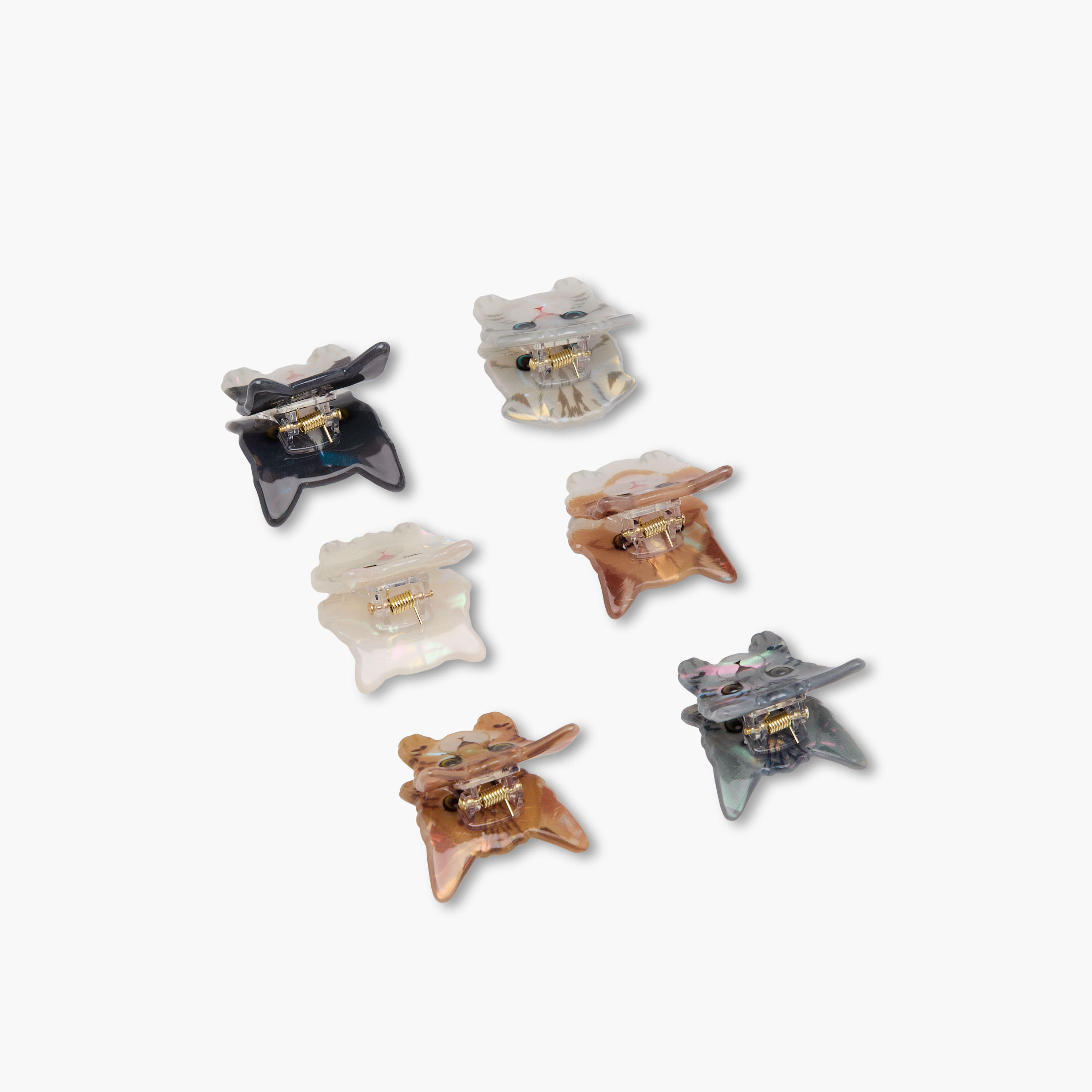 مشابك شعر بتصميم قطة - مجموعة 6 قطع-women-hairaccessories-clamps-image-1