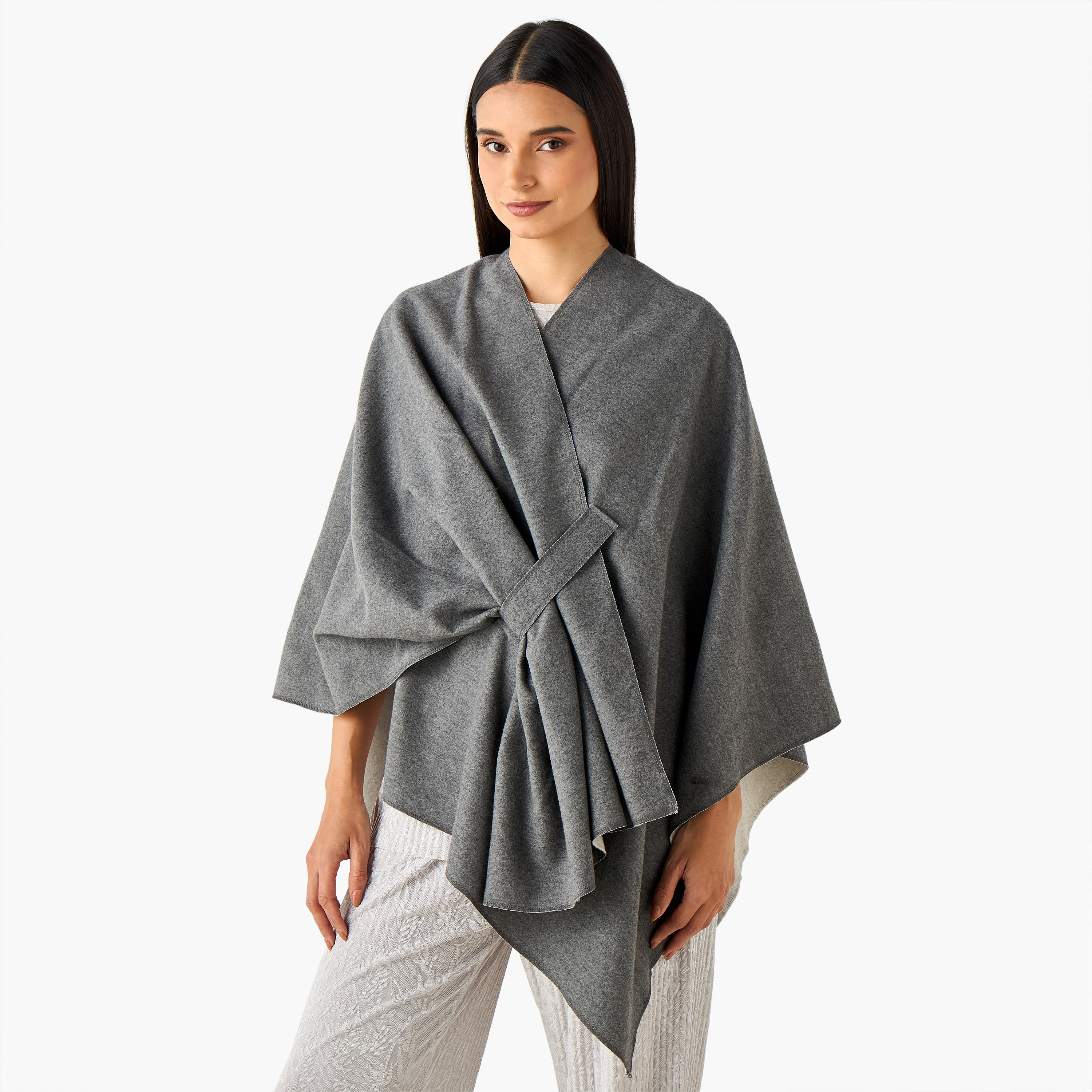 كيب متعدد الألوان قابل للارتداء على الوجهين-women-winterwear-scarves-image-6