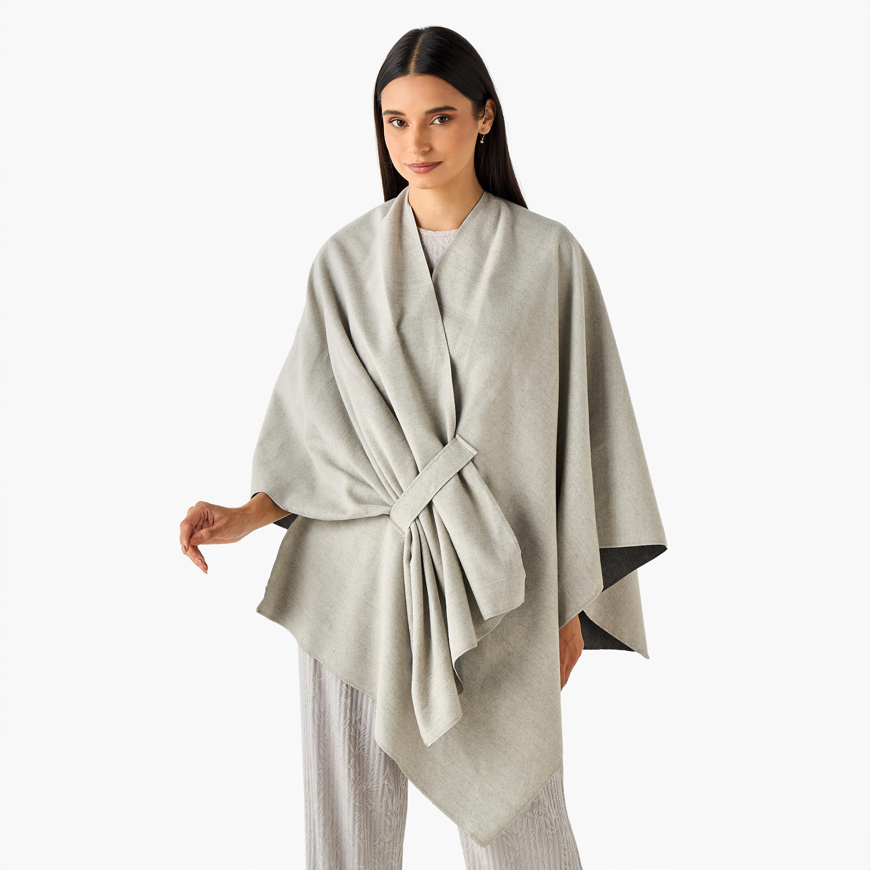 كيب متعدد الألوان قابل للارتداء على الوجهين-women-winterwear-scarves-image-5