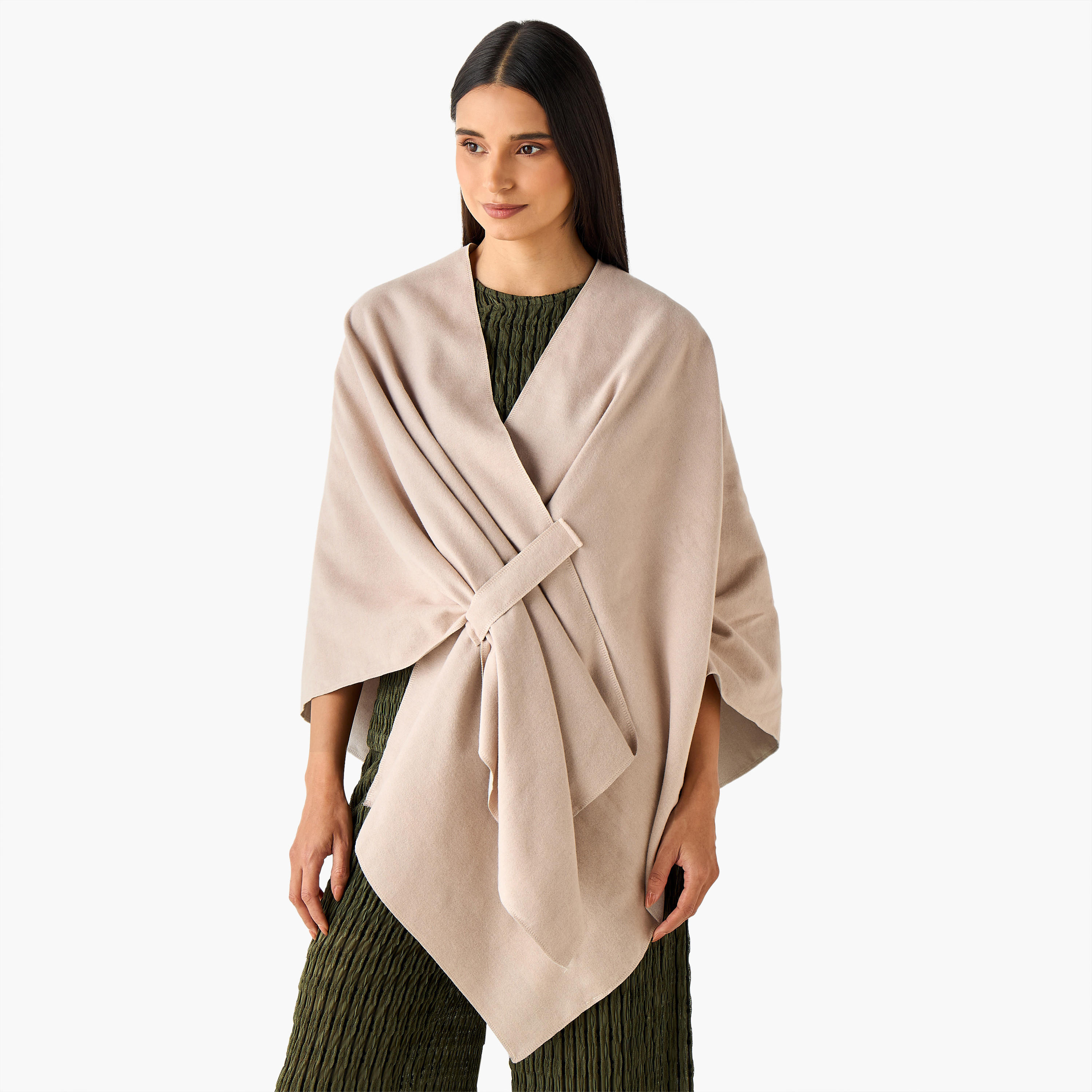 كيب متعدد الألوان قابل للارتداء على الوجهين-women-winterwear-scarves-image-1