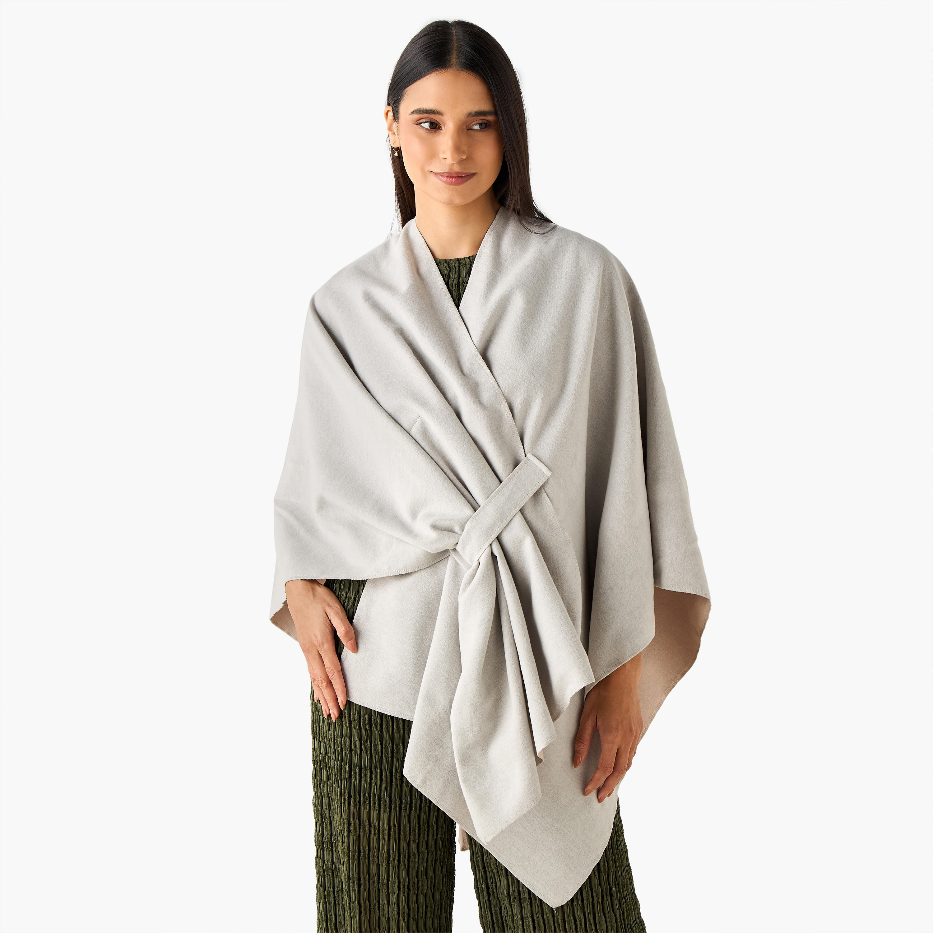 كيب متعدد الألوان قابل للارتداء على الوجهين-women-winterwear-scarves-image-5