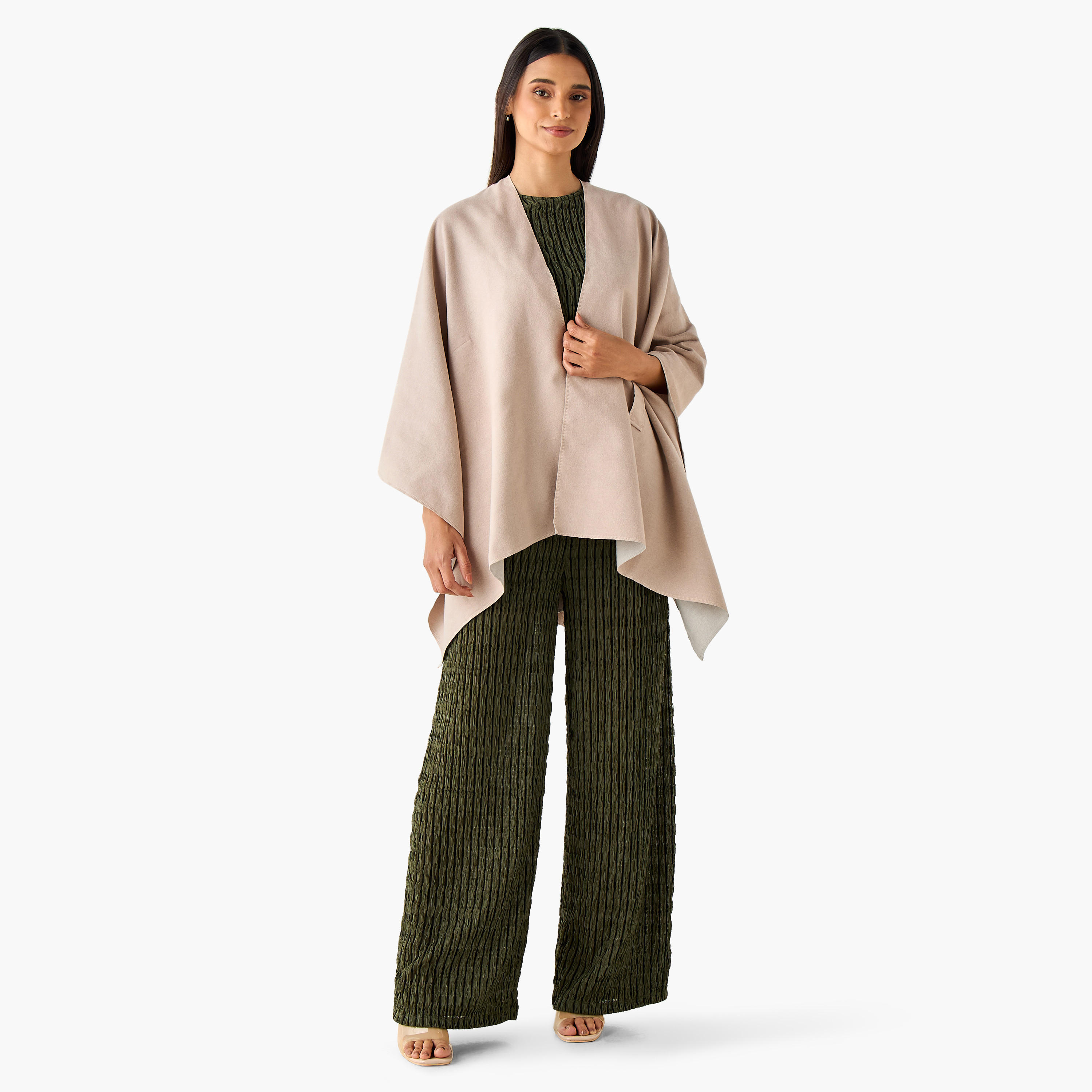 كيب متعدد الألوان قابل للارتداء على الوجهين-women-winterwear-scarves-image-3