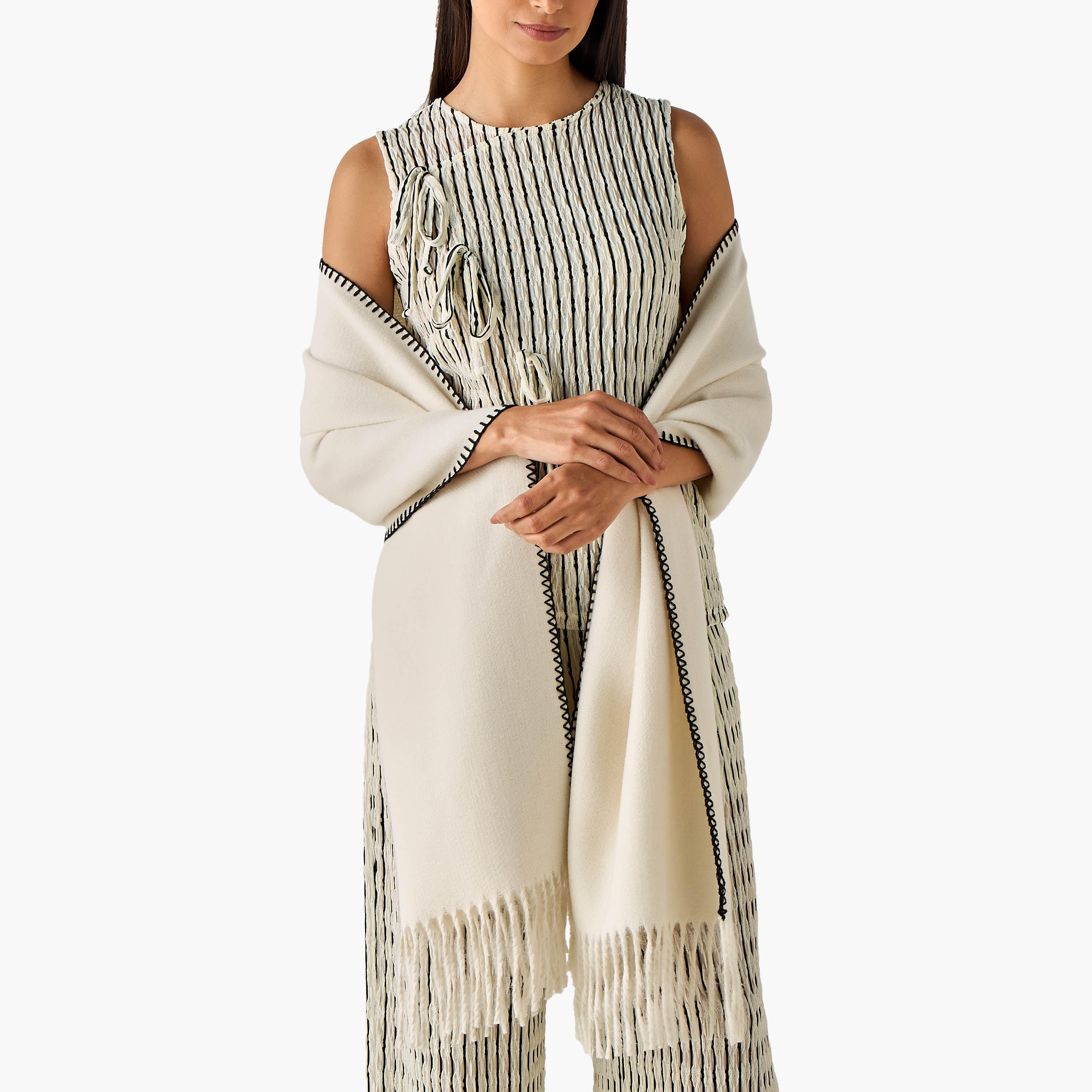 Scarf with Contrast Stitch Detail-women-winterwear-scarves-image-2