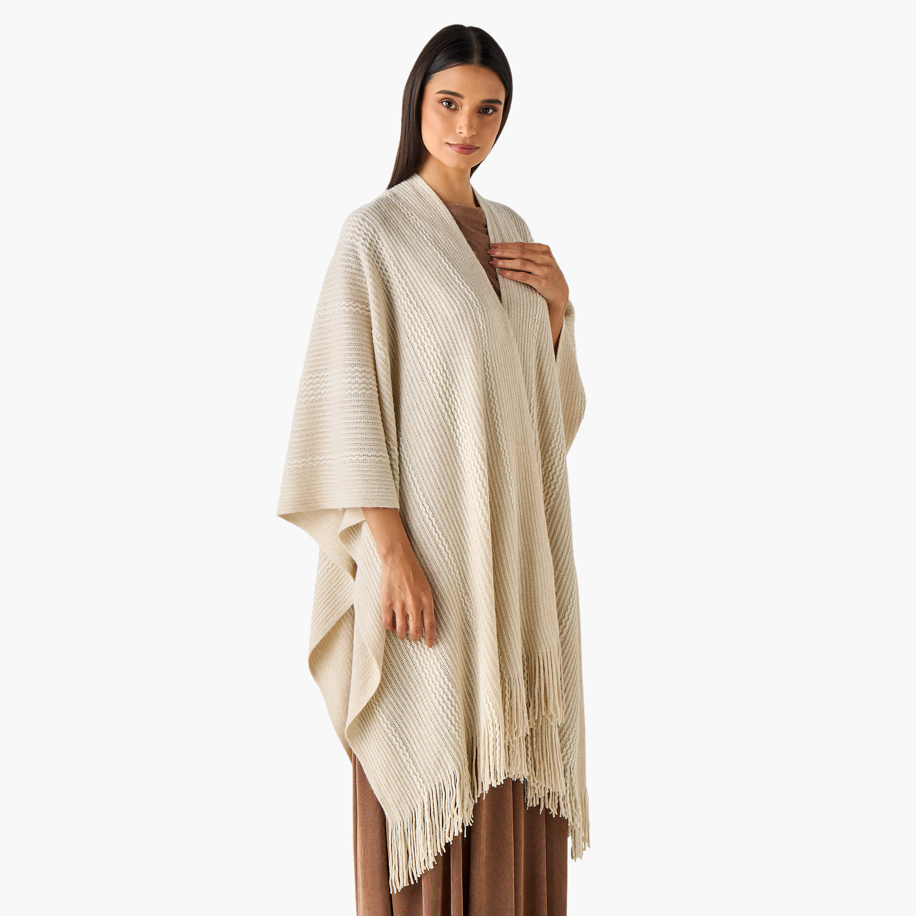 رداء أكريليك لوريكس بملمس حياكة بارز-women-winterwear-scarves-image-1