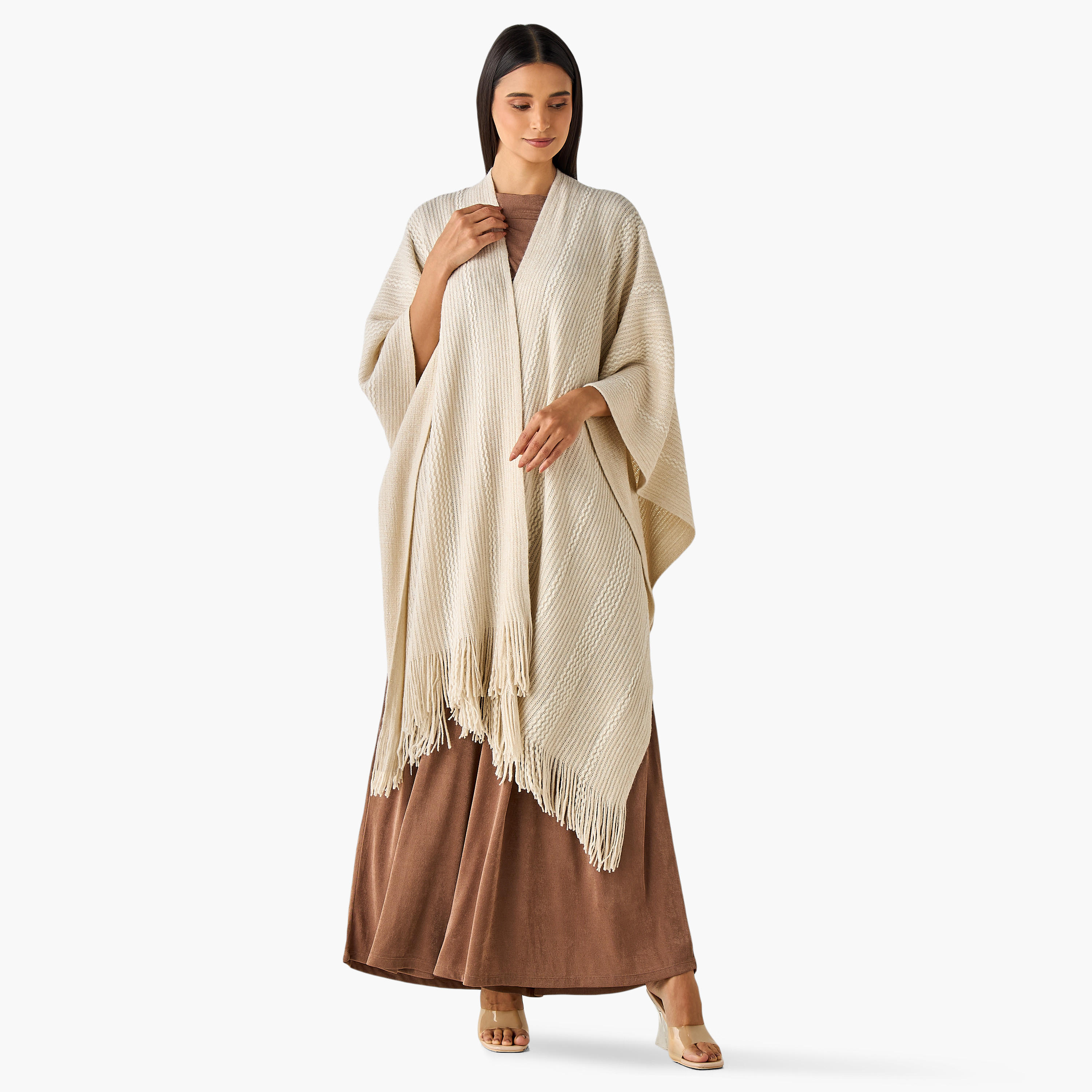 رداء أكريليك لوريكس بملمس حياكة بارز-women-winterwear-scarves-image-2