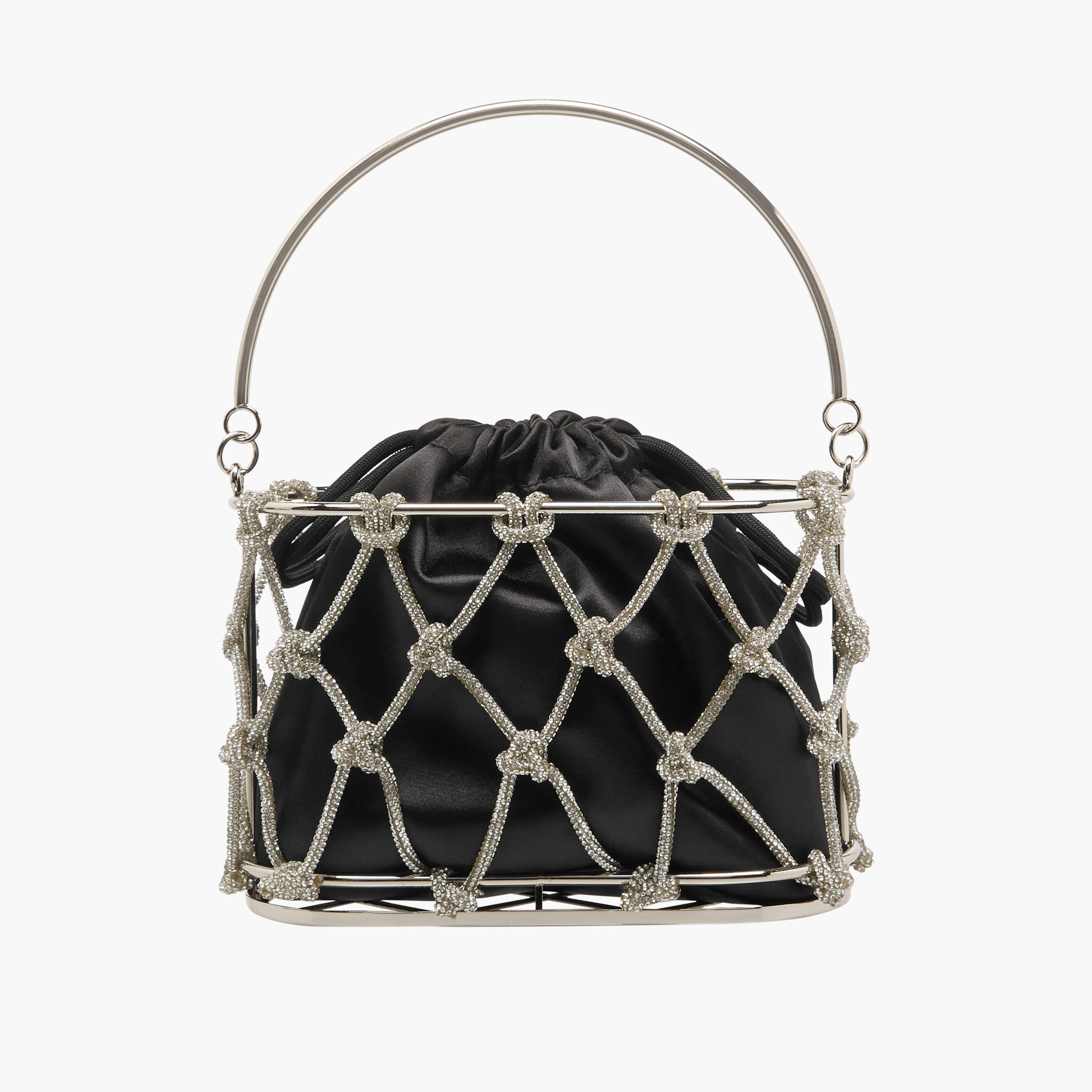 Crystal Embellished Bucket Bag with Drawstring Closure-women-bagsandwallets-handbags-image-1