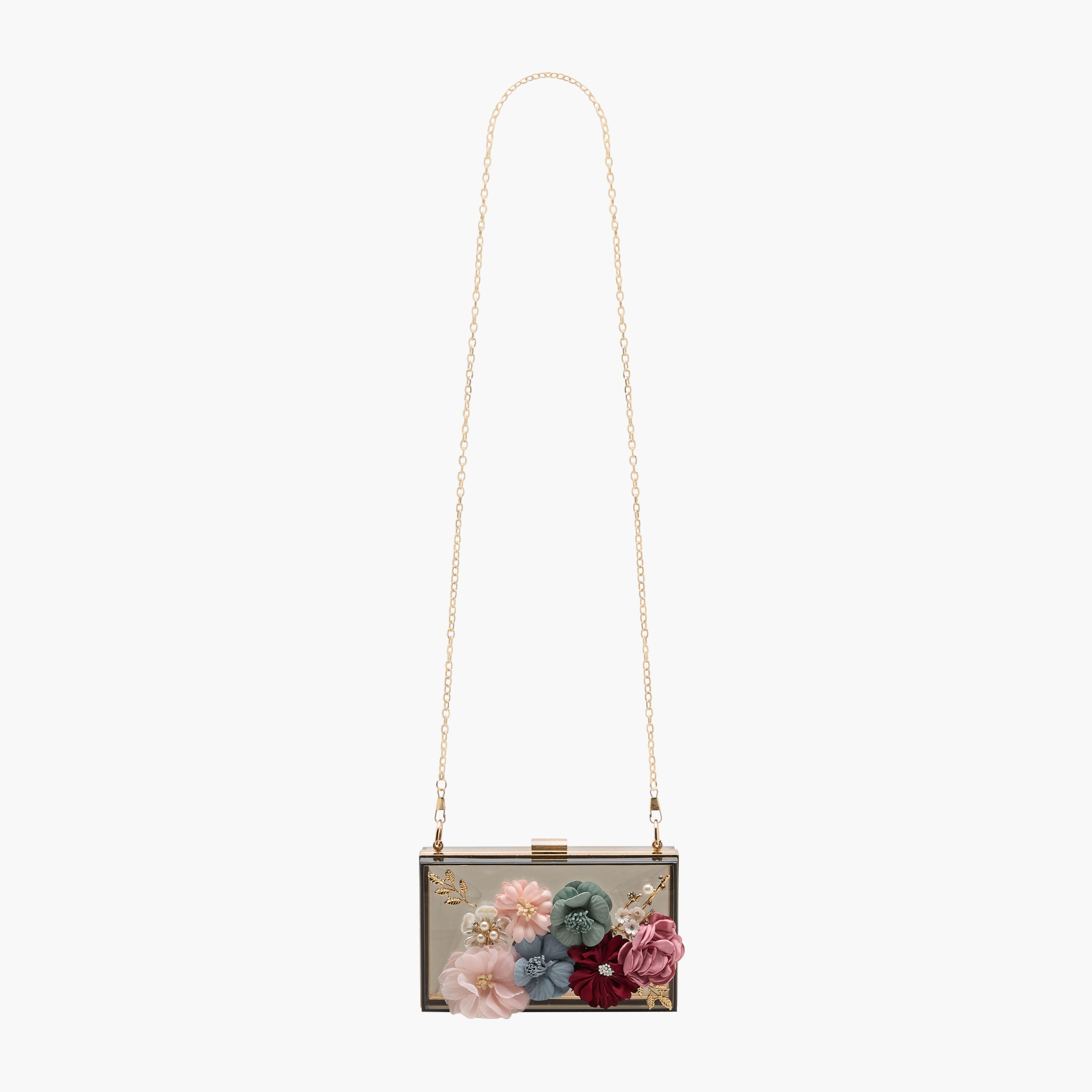 Floral Accent Clutch with Detachable Chain Strap-women-bagsandwallets-handbags-image-3