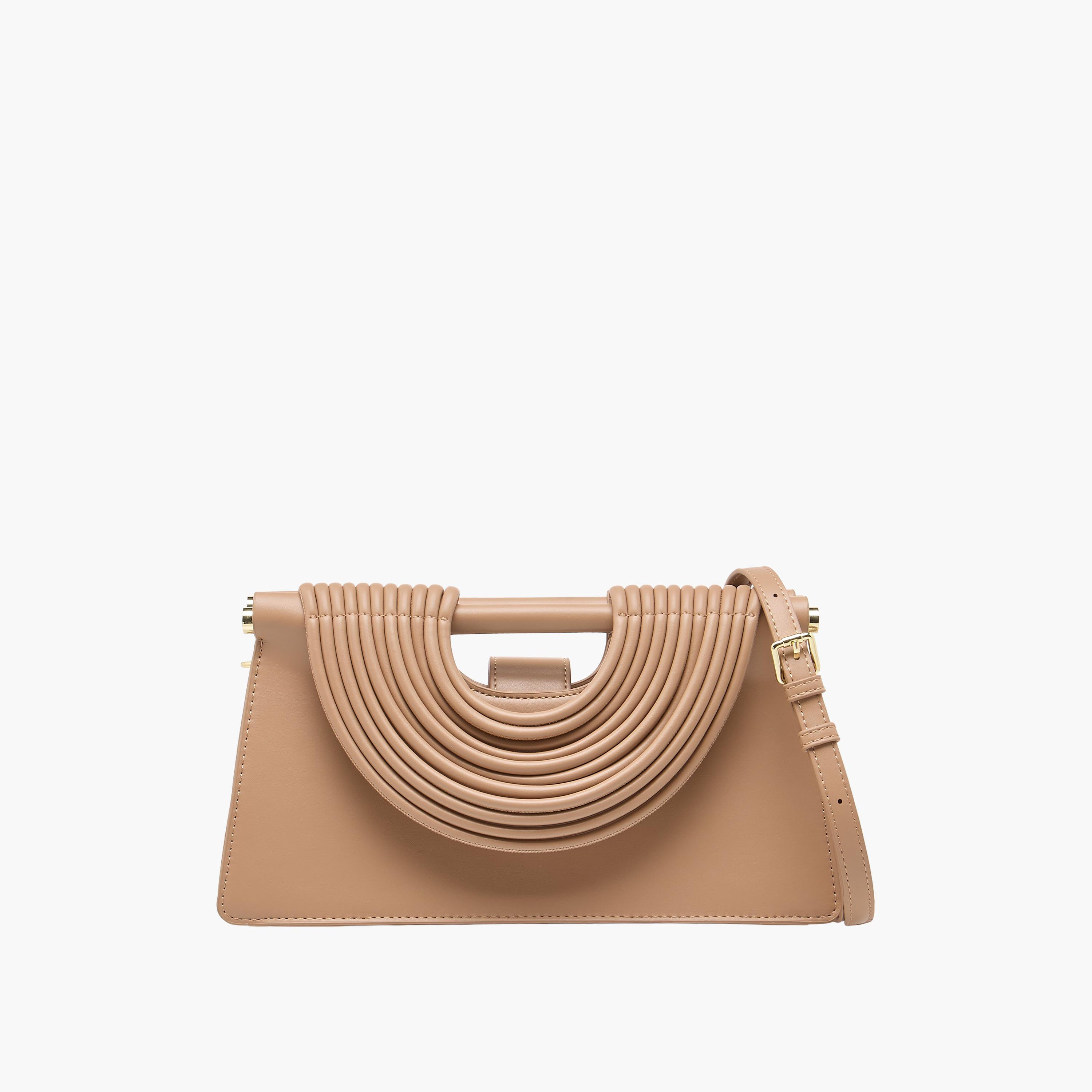 Textured Handle Clutch with Detachable Strap-women-bagsandwallets-handbags-image-1