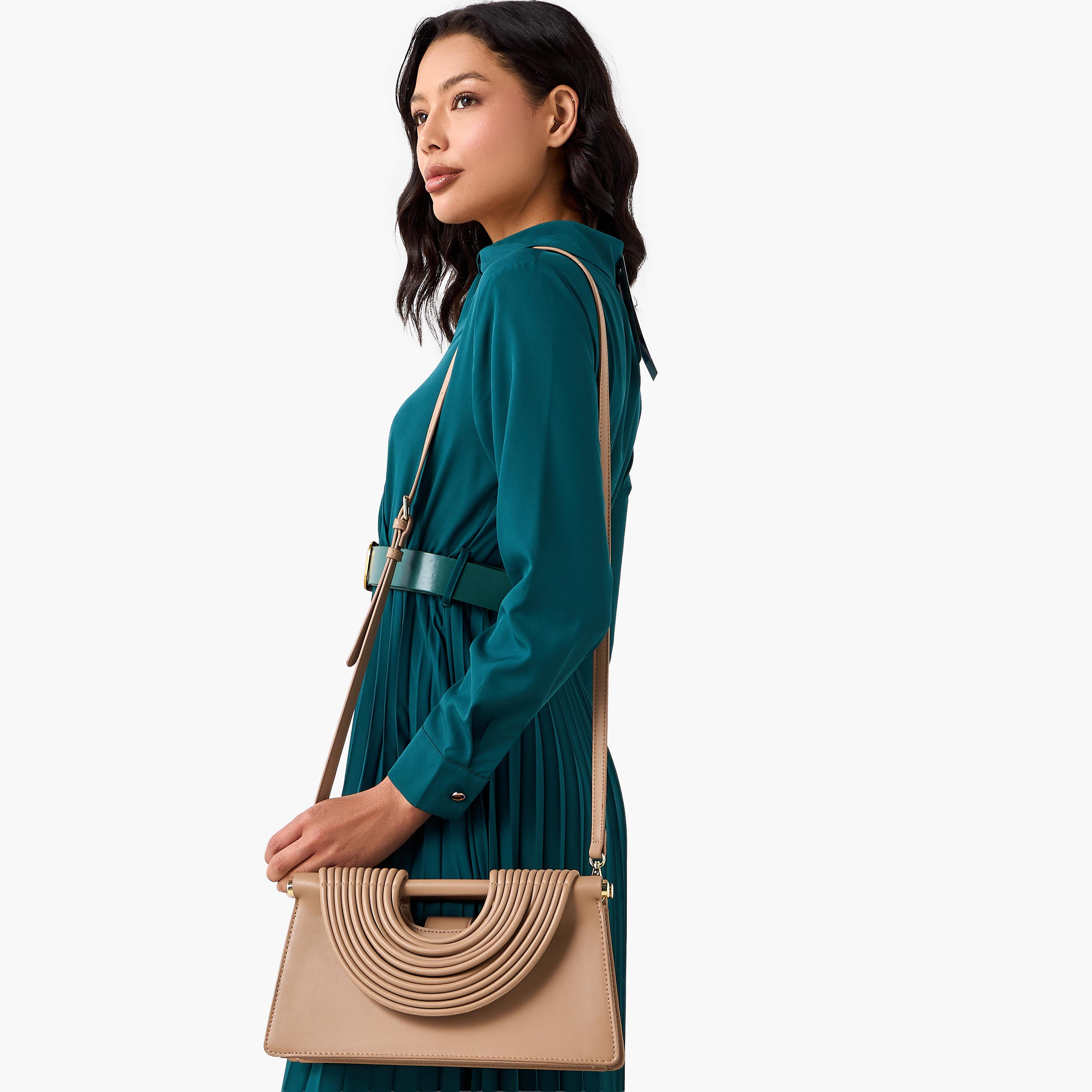 Textured Handle Clutch with Detachable Strap-women-bagsandwallets-handbags-image-2