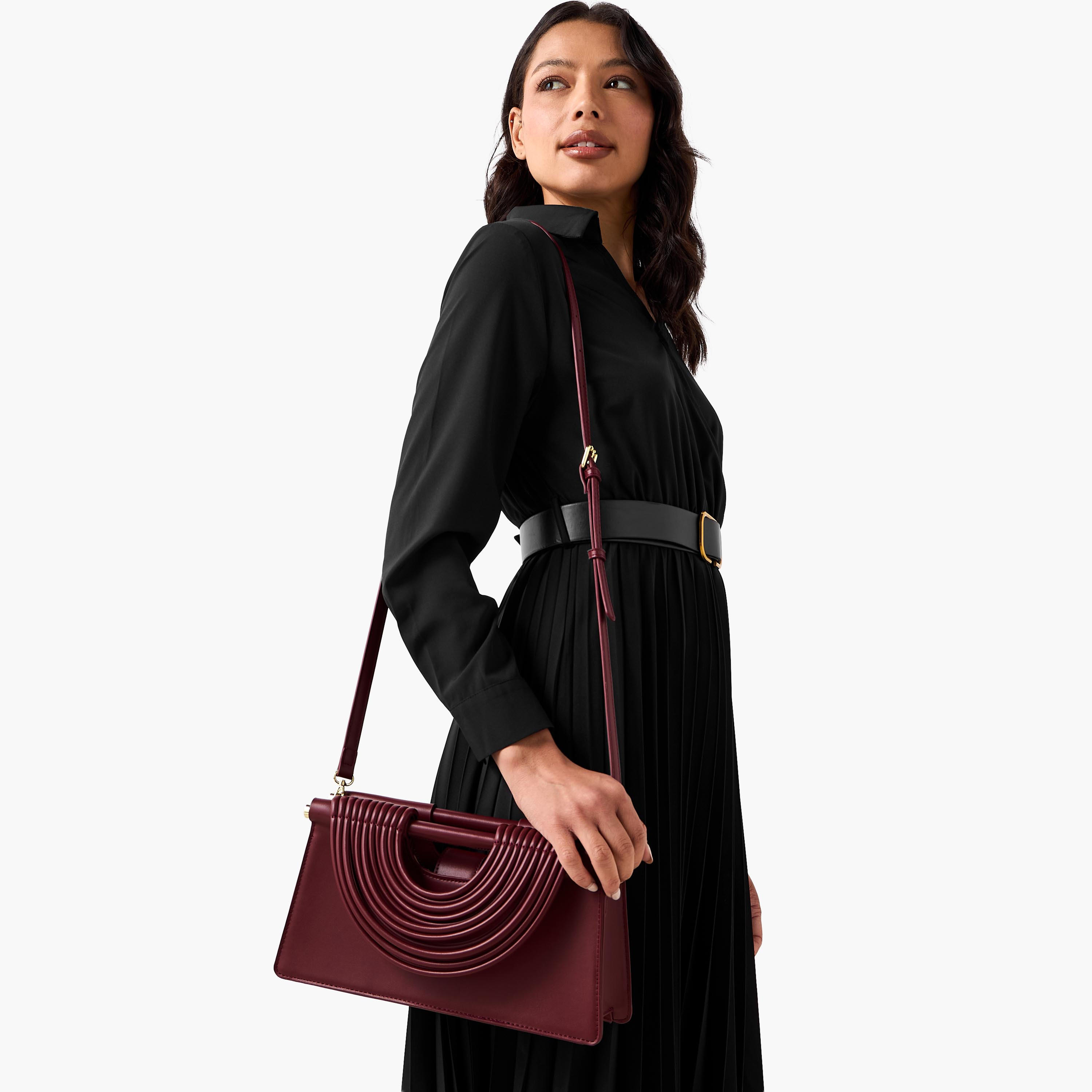 Textured Handle Clutch with Detachable Strap-women-bagsandwallets-handbags-image-2