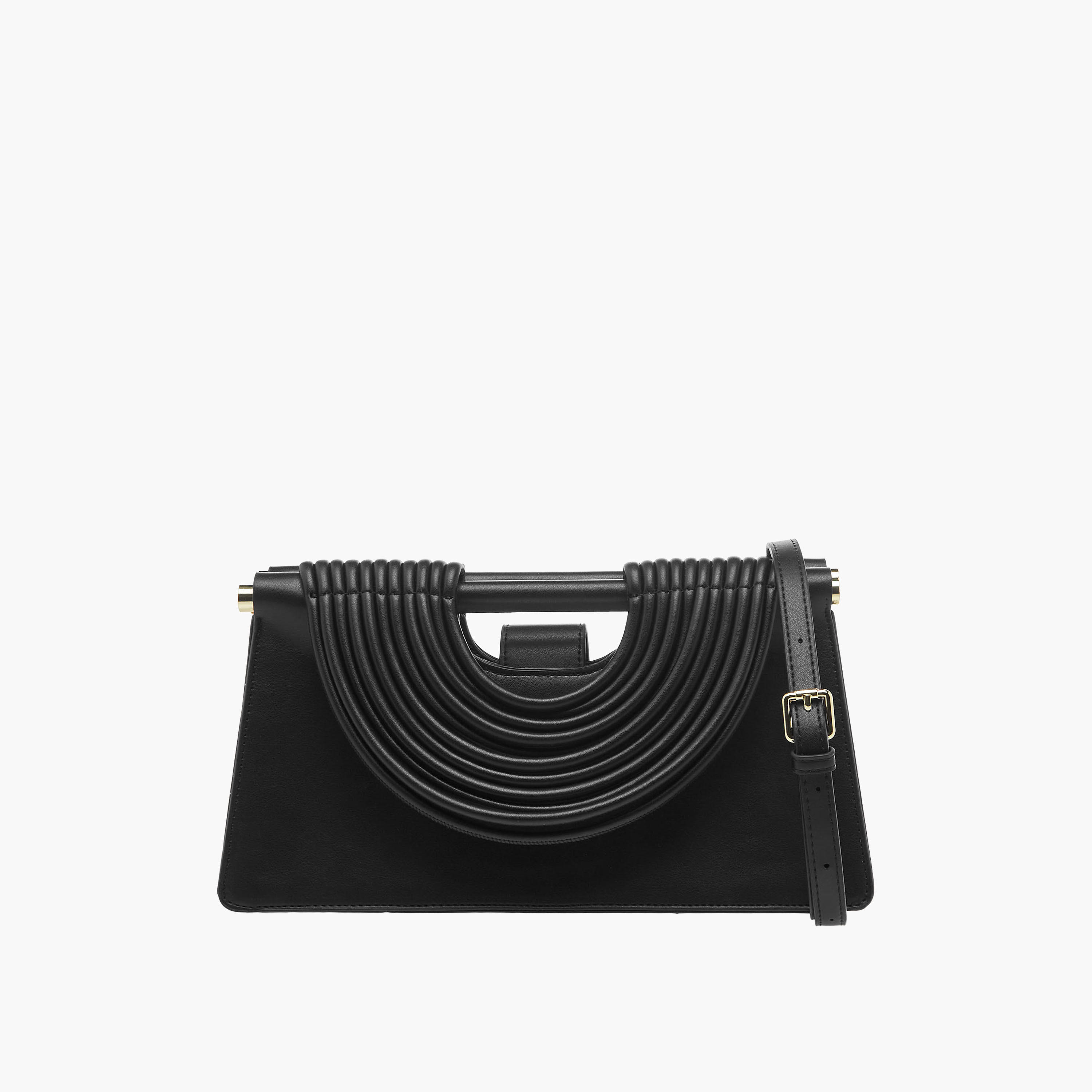 Textured Handle Clutch with Detachable Strap-women-bagsandwallets-handbags-image-1