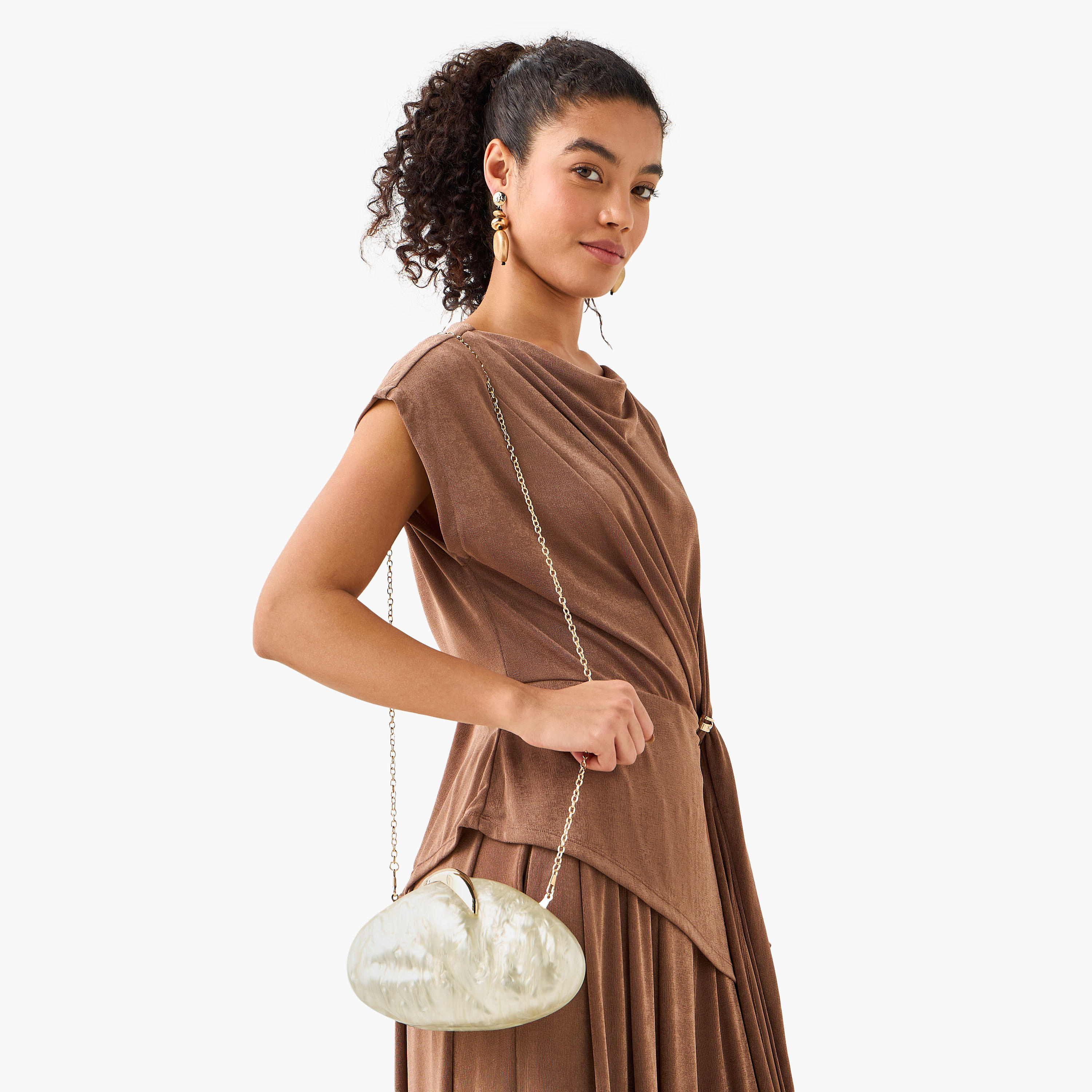 Textured Clutch with Detachable Chain Strap-women-bagsandwallets-handbags-image-2