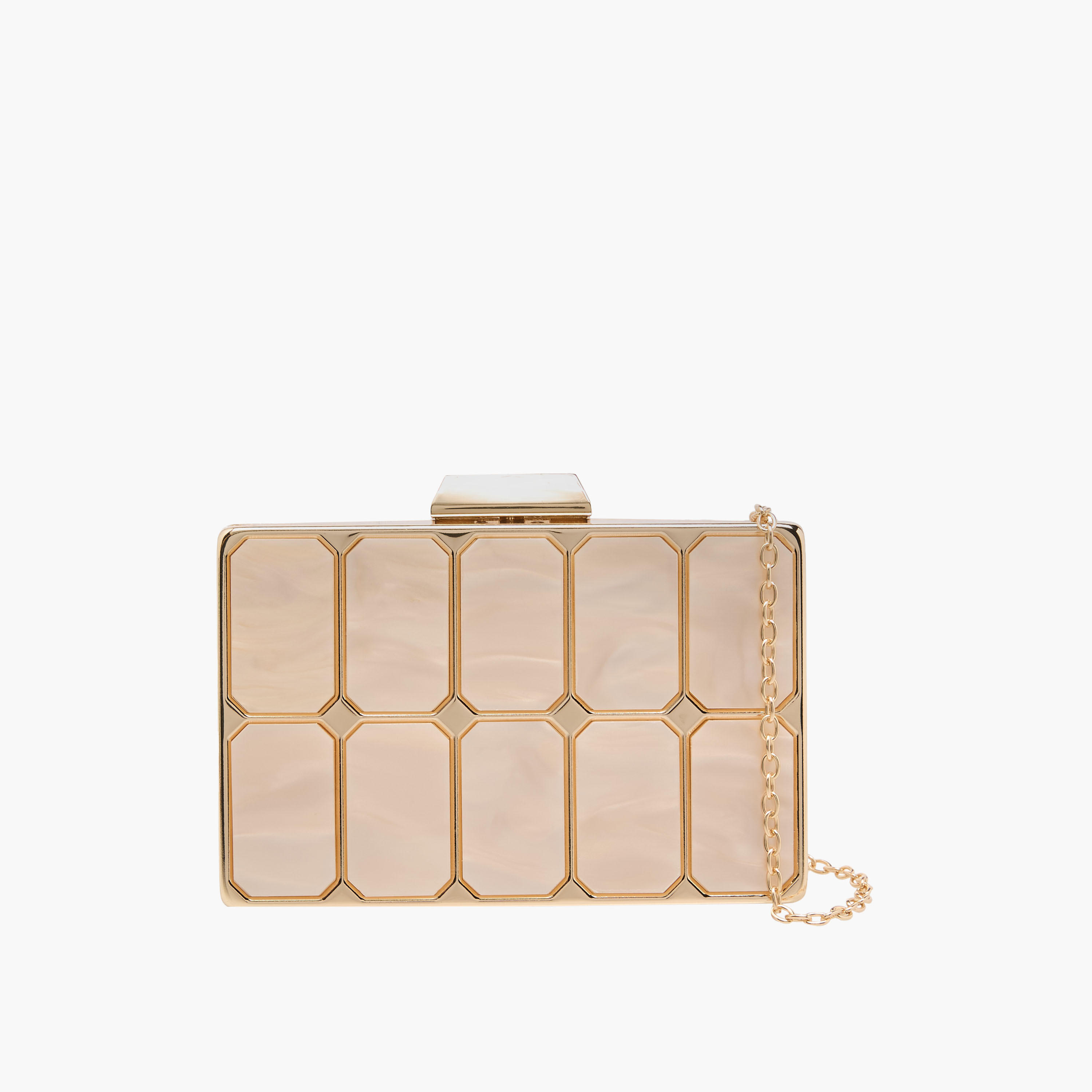 شنطة كلاتش بارزة الملمس بحزام سلسلة قابل للفصل-women-bagsandwallets-handbags-image-9