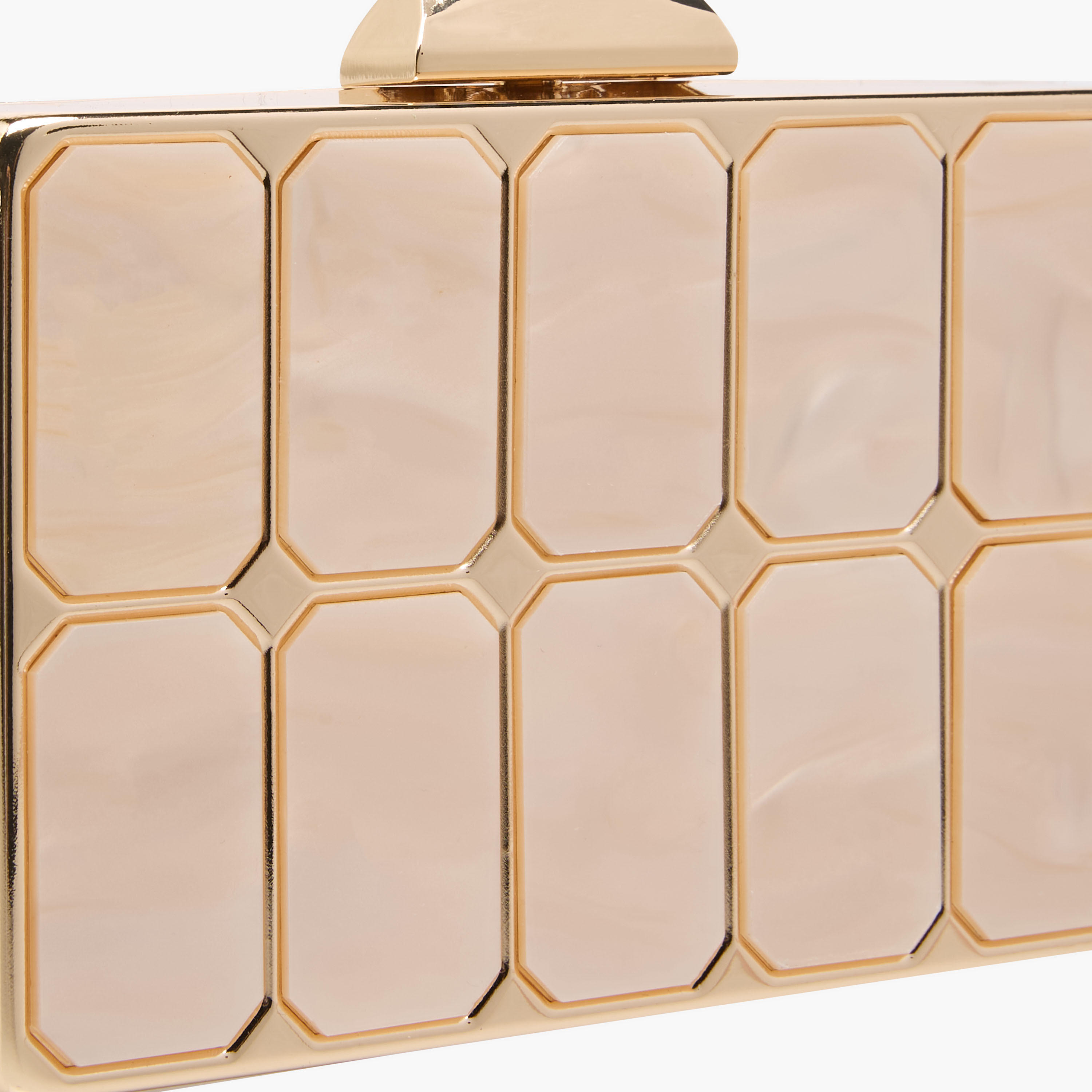 شنطة كلاتش بارزة الملمس بحزام سلسلة قابل للفصل-women-bagsandwallets-handbags-image-4