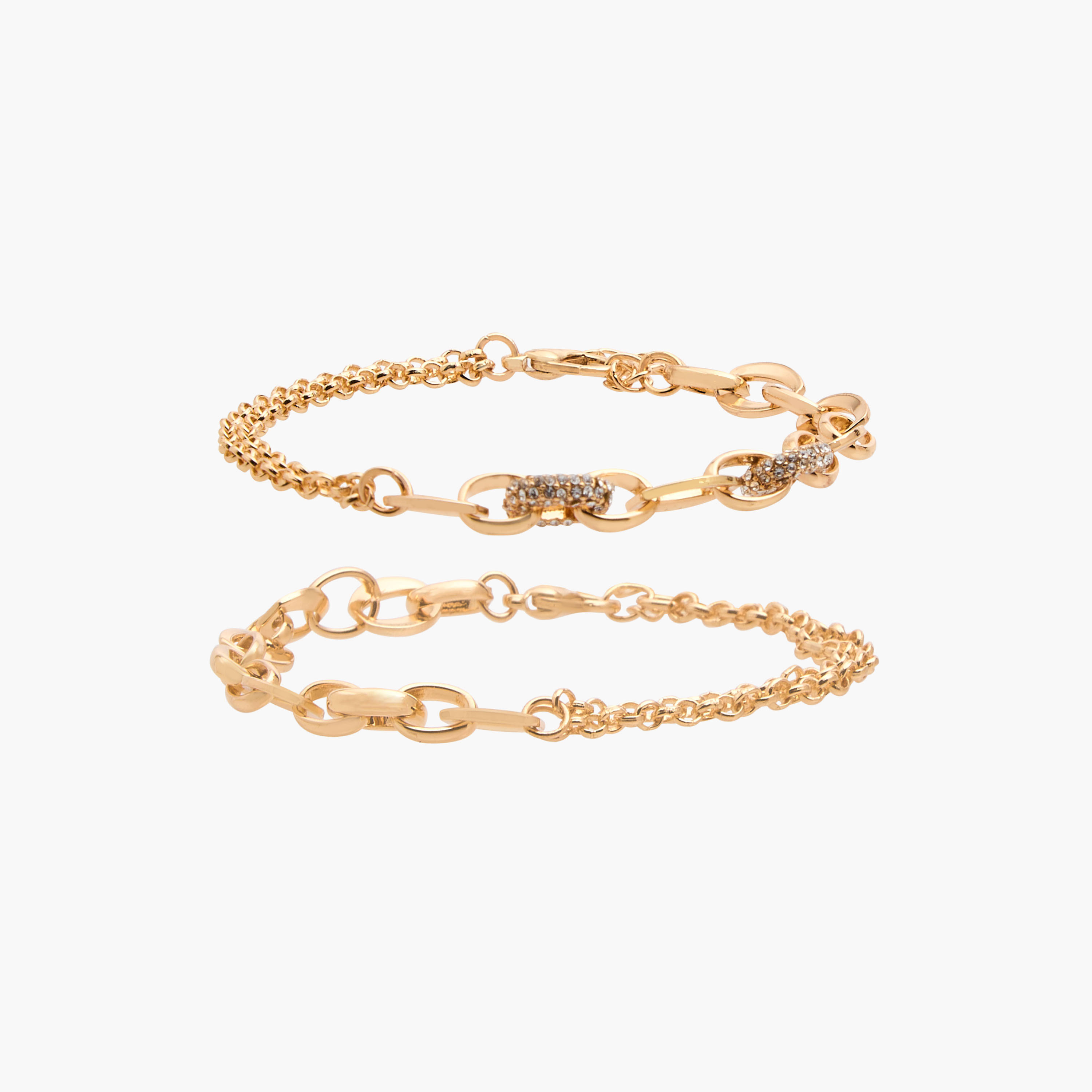 Pack of 2 Metal Chain Bracelet-women-watchesandjewellery-jewellery-banglesandbracelets-image-1