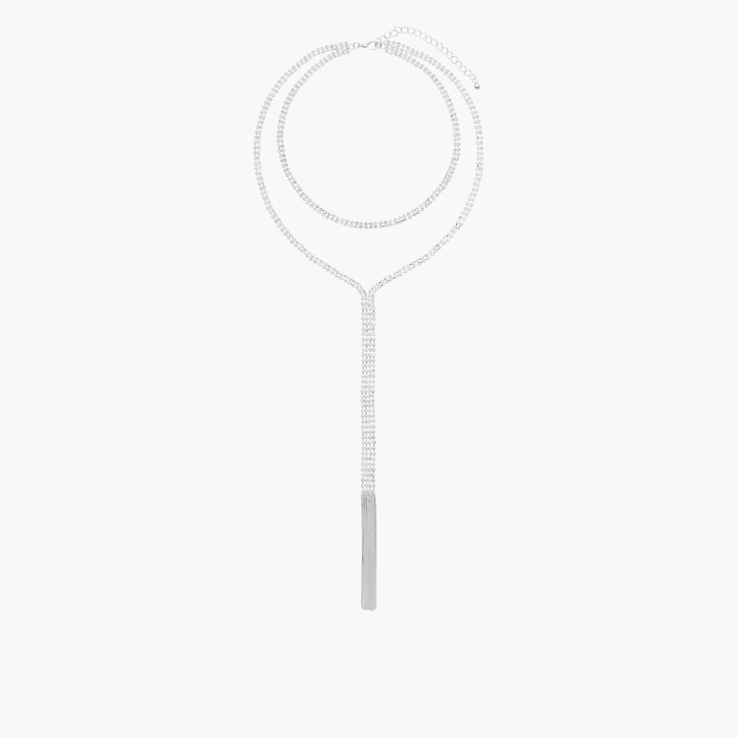 Metal Layered Lariat Necklace with Stone Embellishment-women-watchesandjewellery-jewellery-necklacesandpendants-image-1