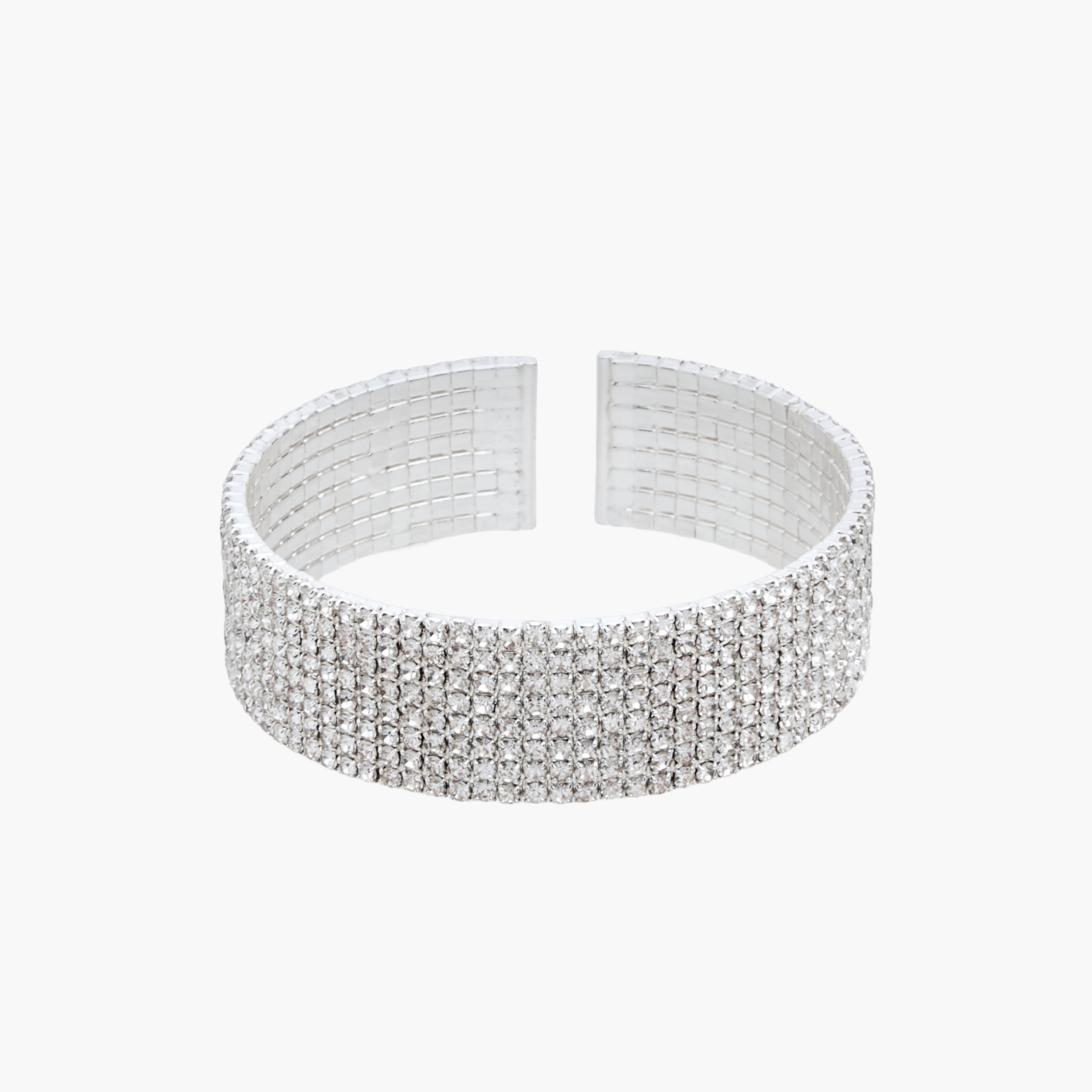 Metallic Diamante Embellished Cuff Bracelet-women-watchesandjewellery-jewellery-banglesandbracelets-image-1