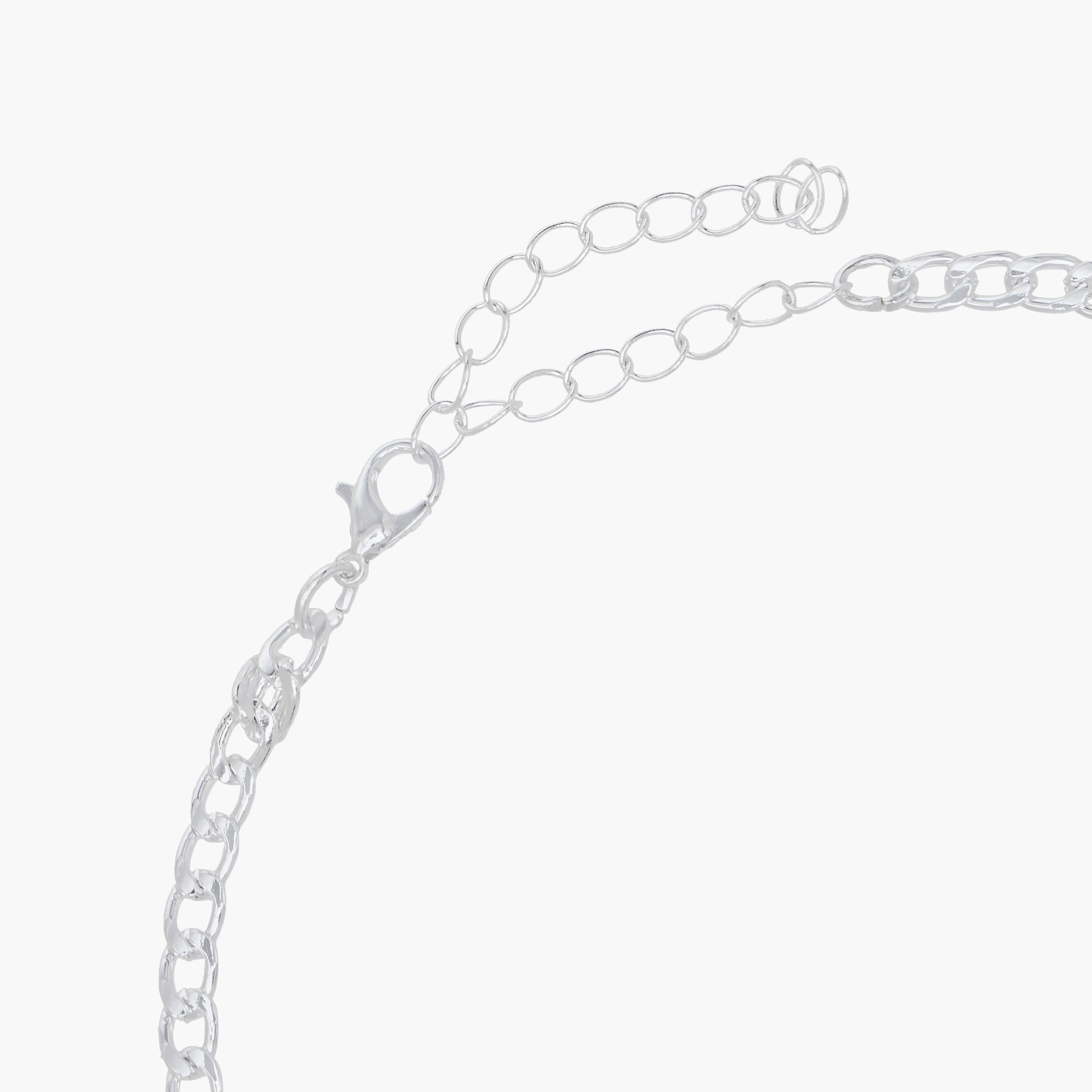 Silver Tone Layered Choker Necklace with Embellished Detail-women-watchesandjewellery-jewellery-necklacesandpendants-image-4