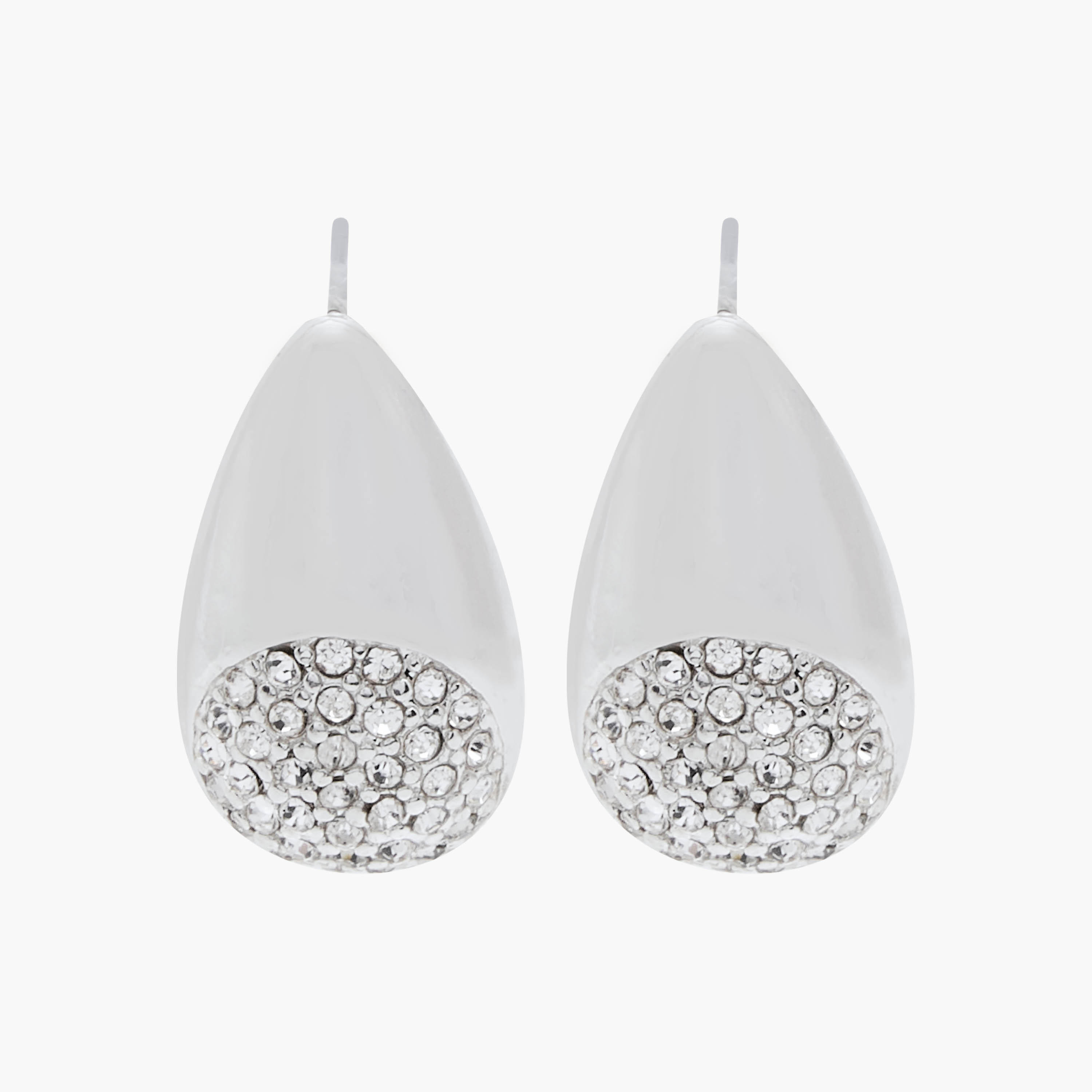 Metallic Embellished Teardrop Earrings with Pushback Closure-women-watchesandjewellery-jewellery-earrings-image-1