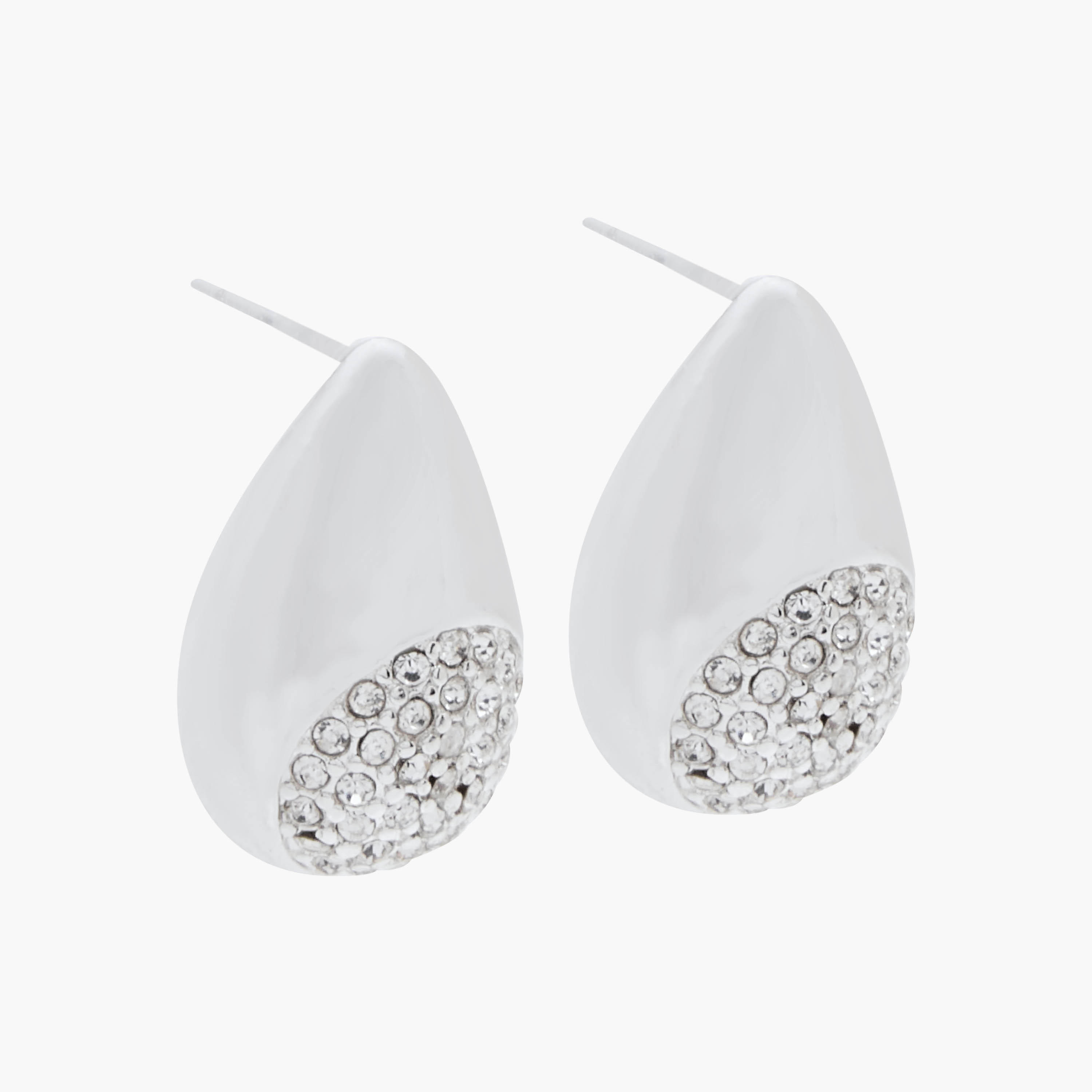 Metallic Embellished Teardrop Earrings with Pushback Closure-women-watchesandjewellery-jewellery-earrings-image-3