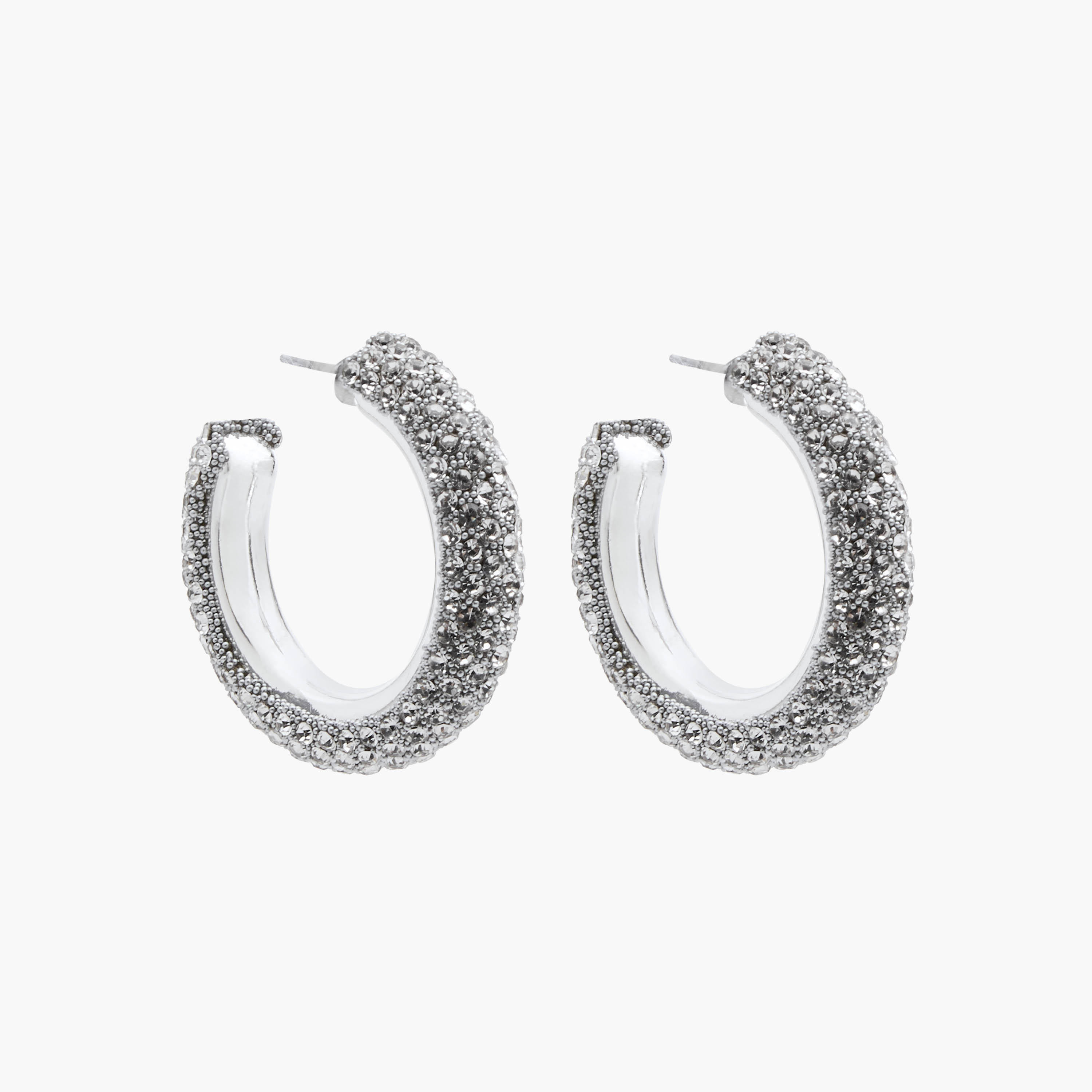 حلقان طوق ميتالك مزيّن مع مكبس إغلاق خلفي-women-watchesandjewellery-jewellery-earrings-image-1