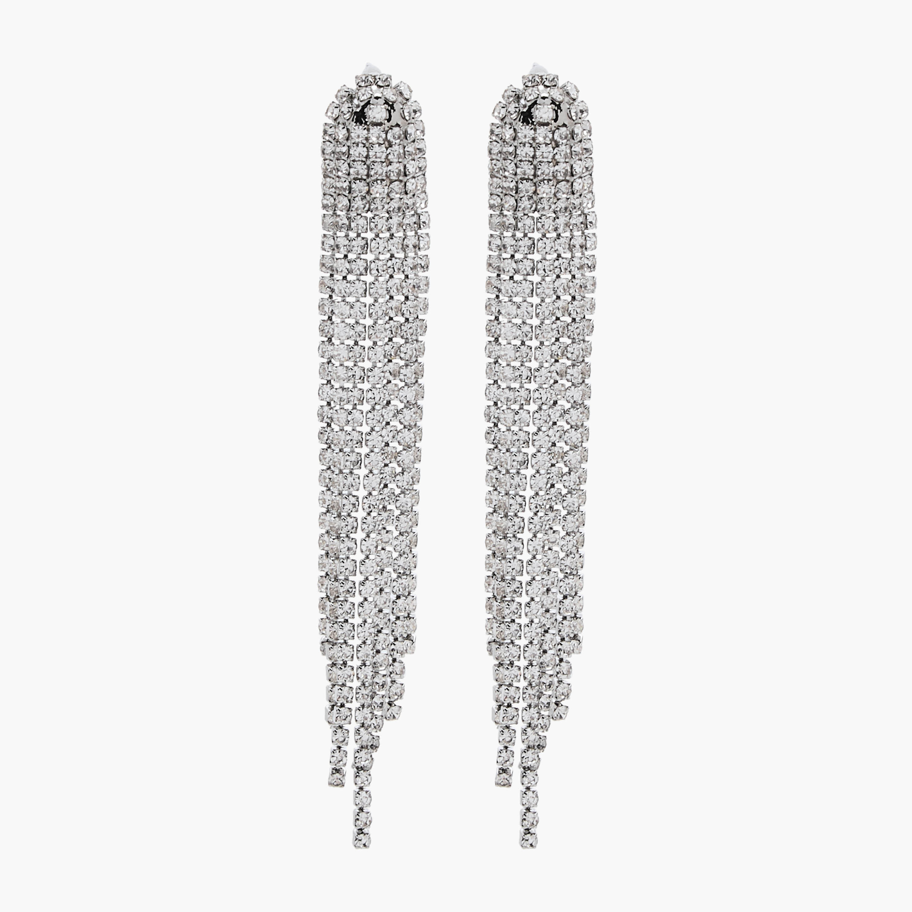 Metallic Embellished Tassel Earrings with Pushback Closure-women-watchesandjewellery-jewellery-earrings-image-1