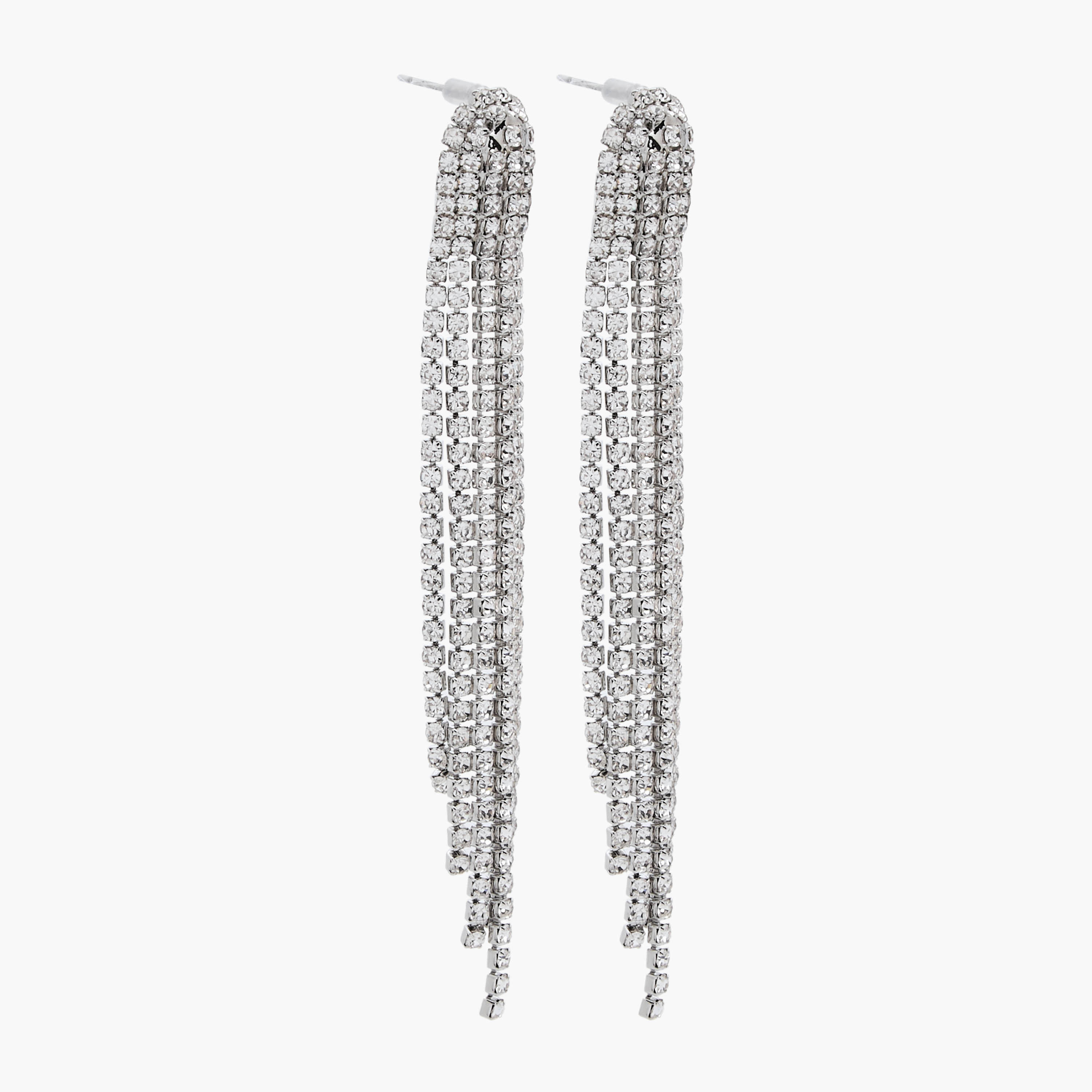 Metallic Embellished Tassel Earrings with Pushback Closure-women-watchesandjewellery-jewellery-earrings-image-3