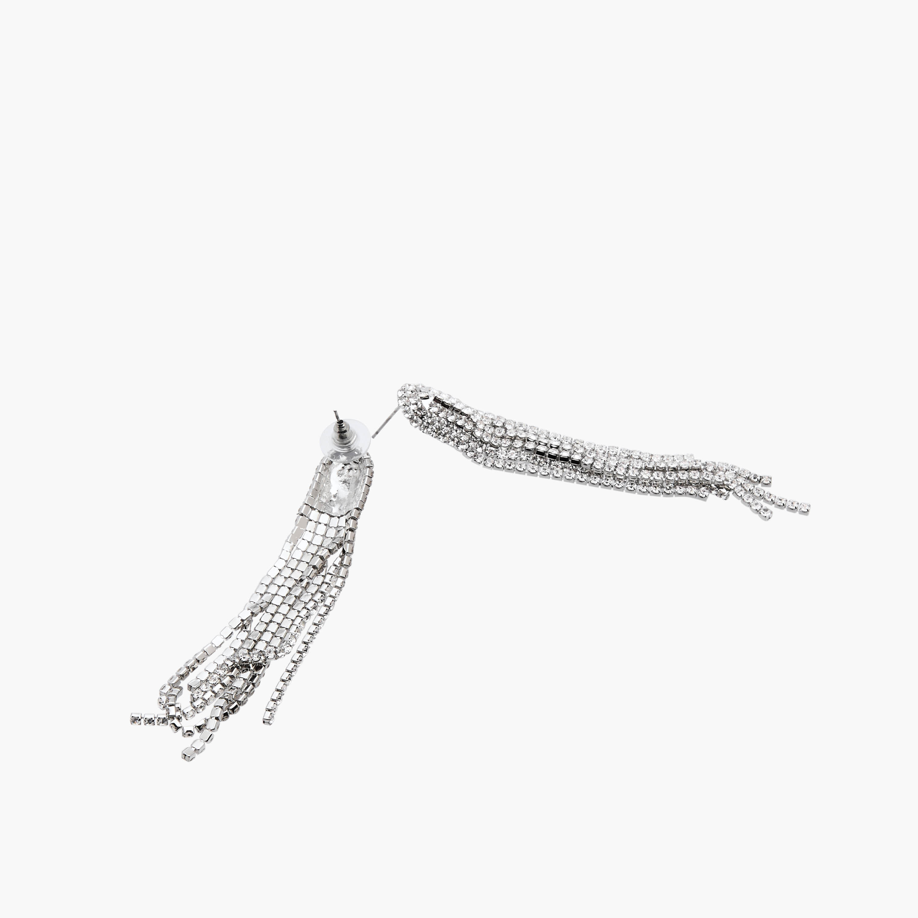Metallic Embellished Tassel Earrings with Pushback Closure-women-watchesandjewellery-jewellery-earrings-image-5