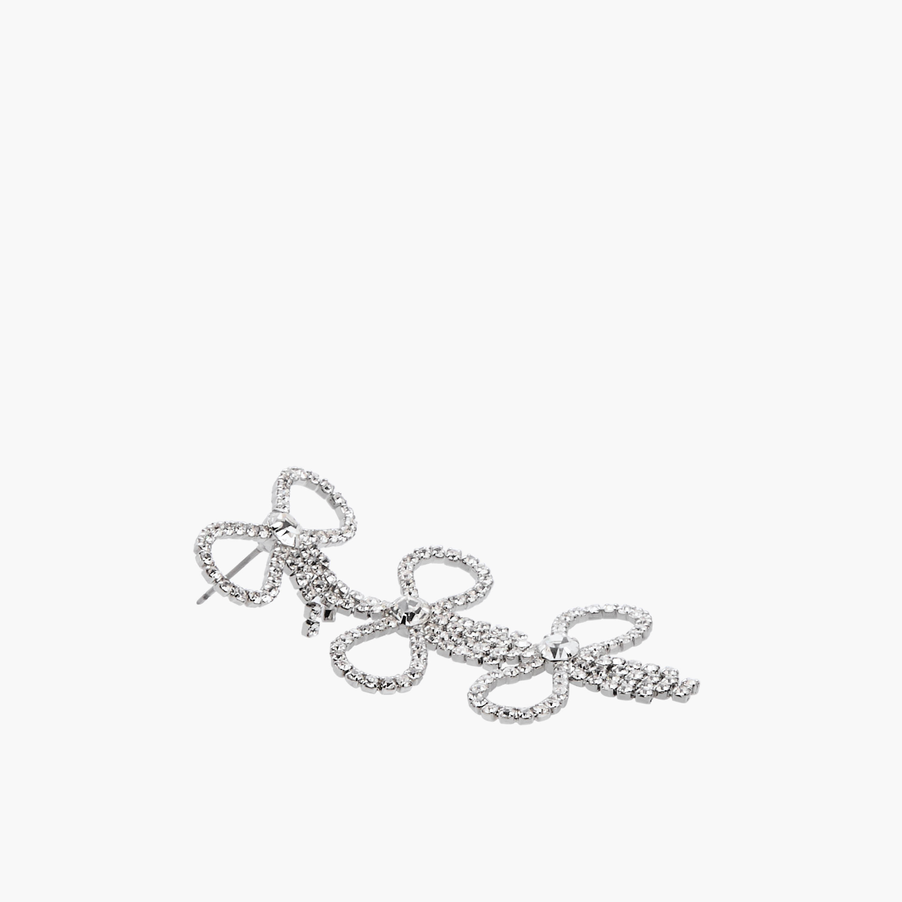 Silver Finish Bow Shape Drop Earrings with Pushback Closure-women-watchesandjewellery-jewellery-earrings-image-4