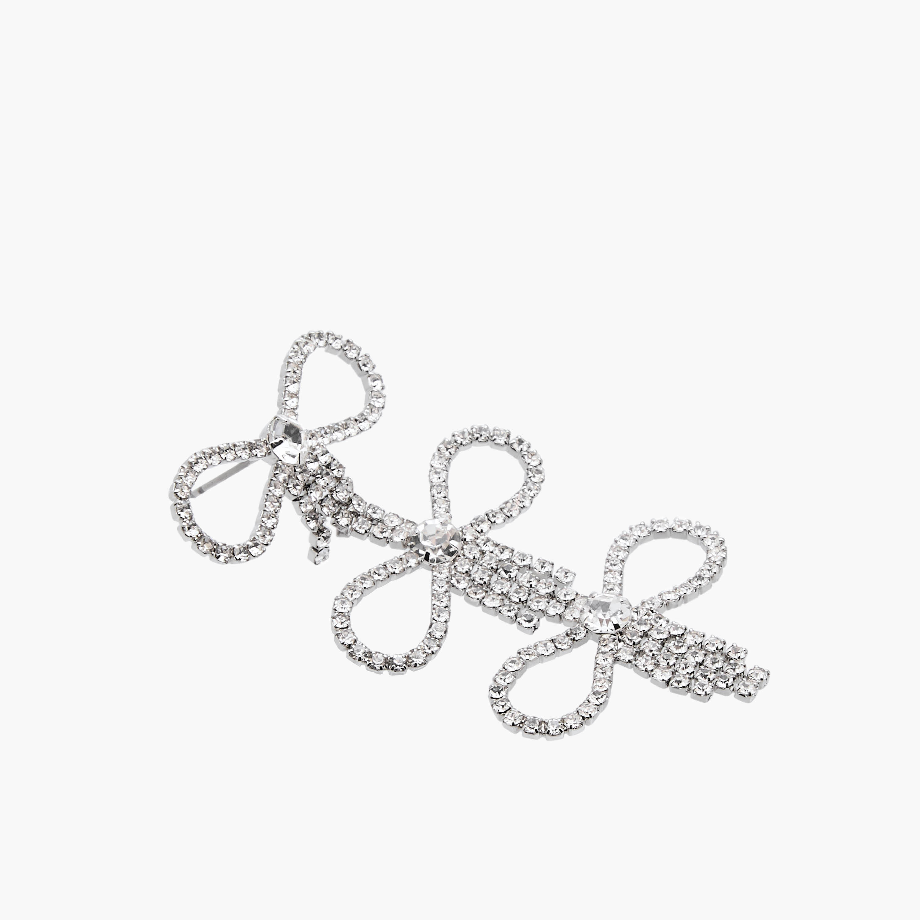 Silver Finish Bow Shape Drop Earrings with Pushback Closure-women-watchesandjewellery-jewellery-earrings-image-6