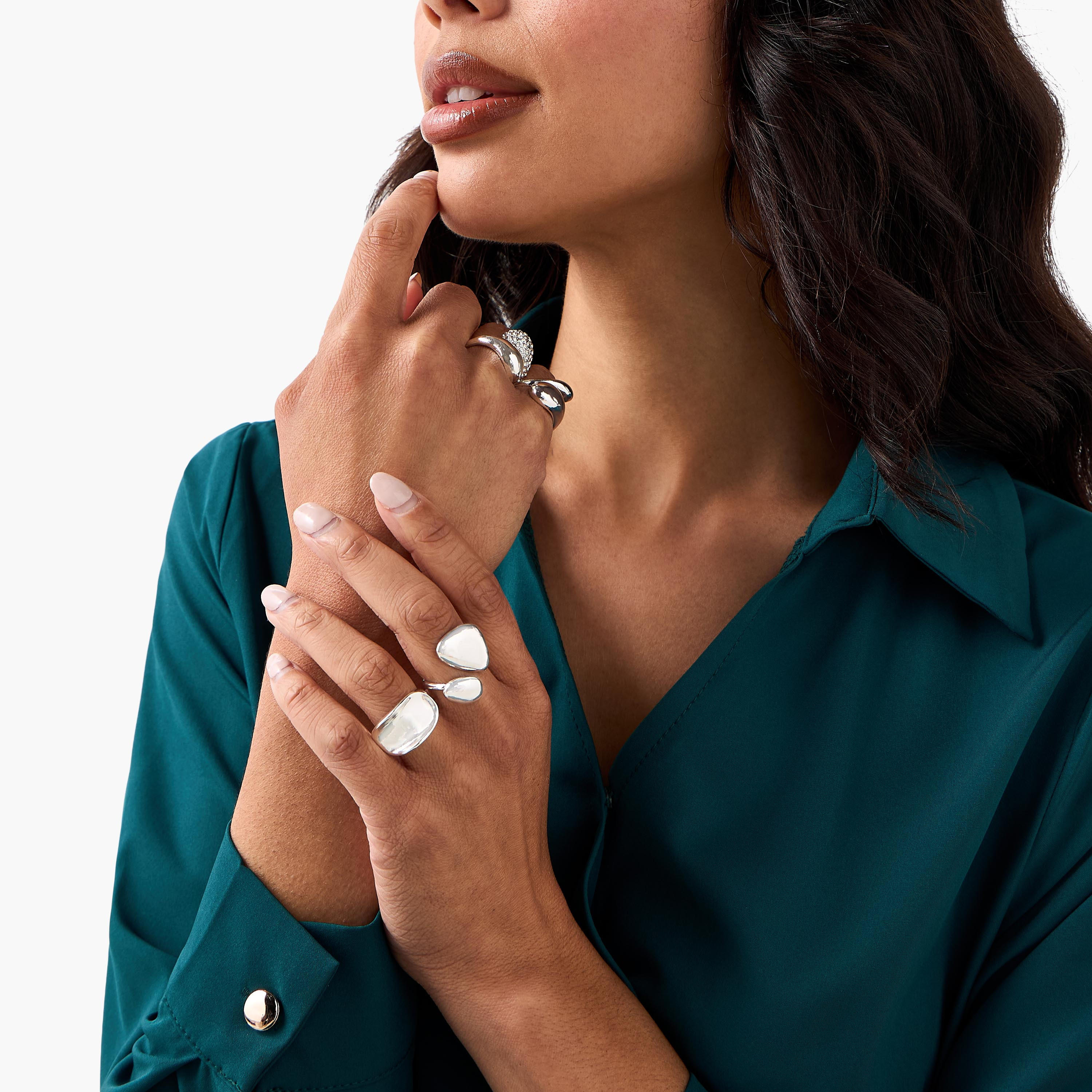 خواتم كرات متنوعة بلون فضي - طقم من 4 قطع-women-watchesandjewellery-jewellery-rings-image-3