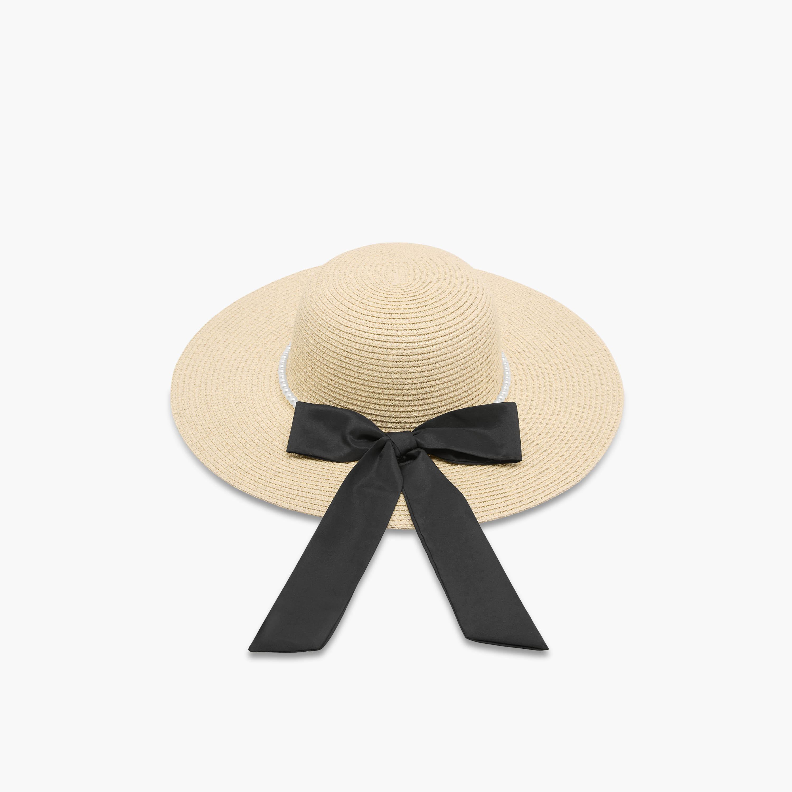 قبعة شاطئ بقصة لؤلؤ وفيونكة بارزة الملمس-women-clothingaccessories-capsandhats-image-9